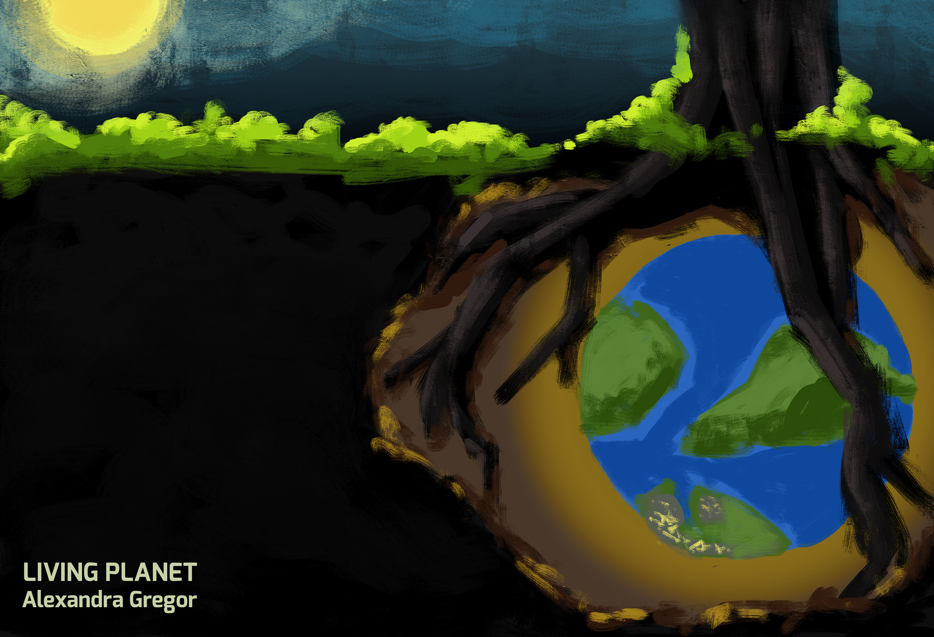 A fast painted Living Planet scene - Speed paint challenge, 10 minutes max