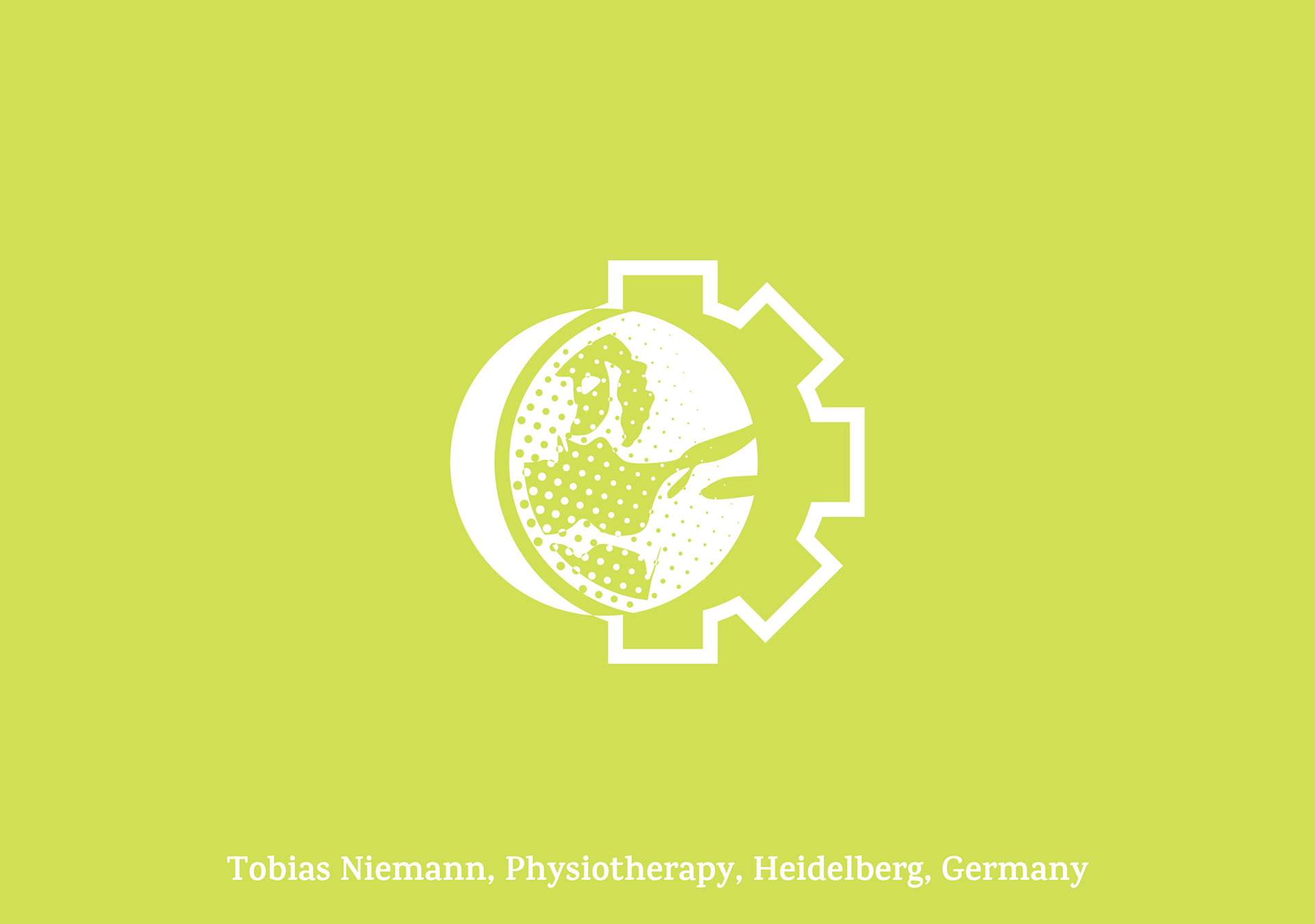 Logo-Design Tobias Niemann Physiotherapie Heidelberg – dynamisches Zahnrad- und Mensch-Symbol