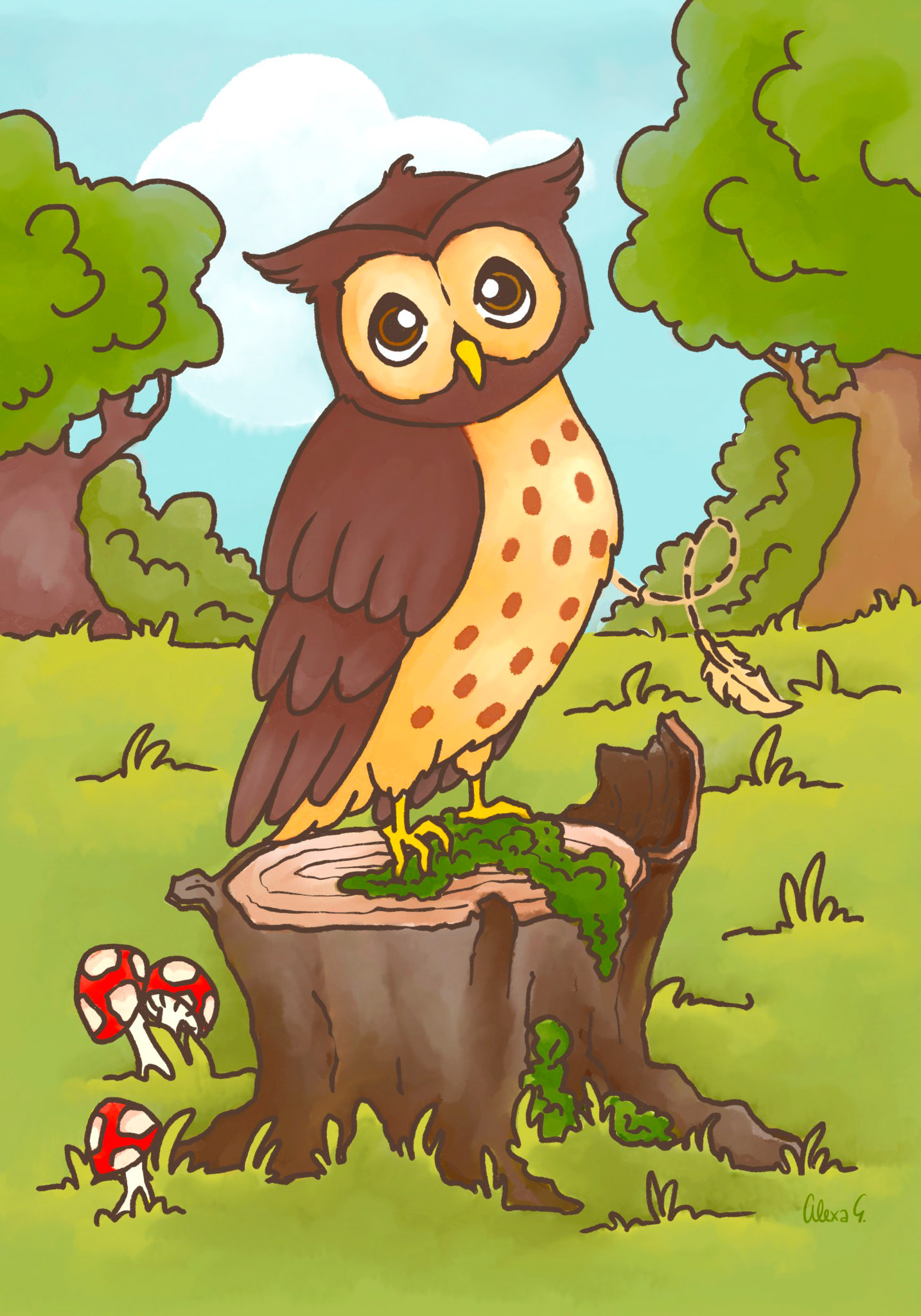 Cute Animal Illustration for Kids Deco Commissioned by blackforest-artworks.com