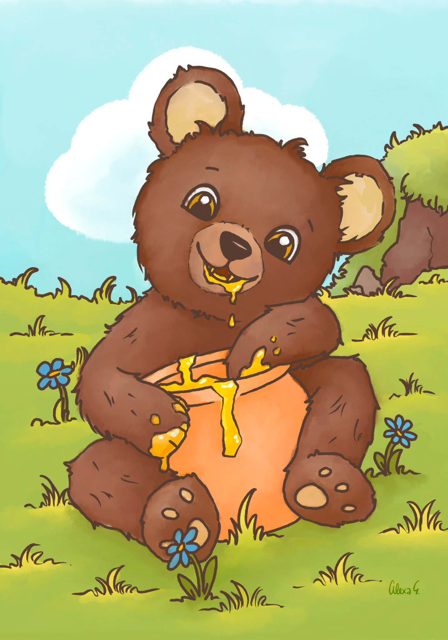 Cute Animal Illustration for Kids Deco Commissioned by blackforest-artworks.com