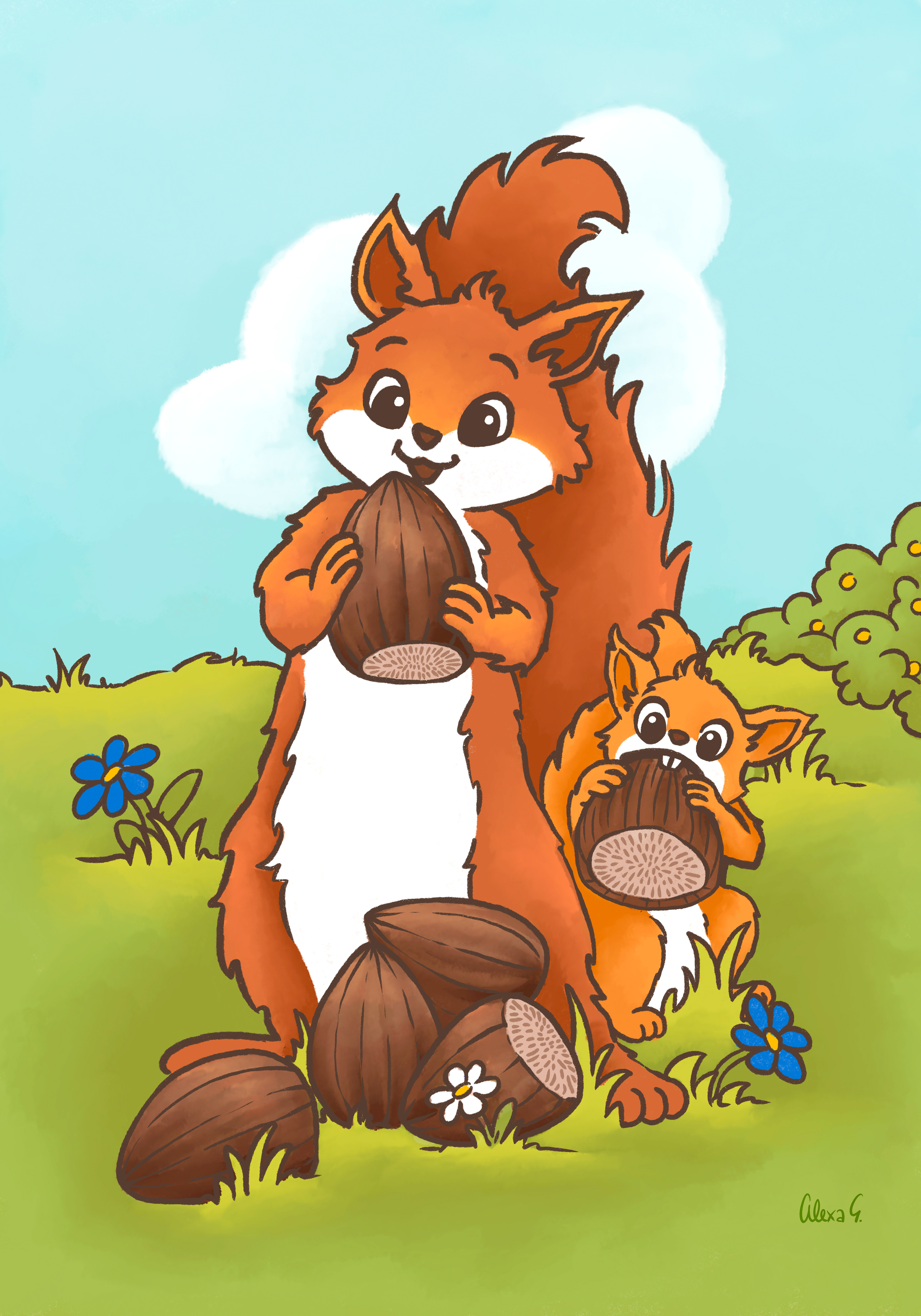 Cute Animal Illustration for Kids Deco Commissioned by blackforest-artworks.com