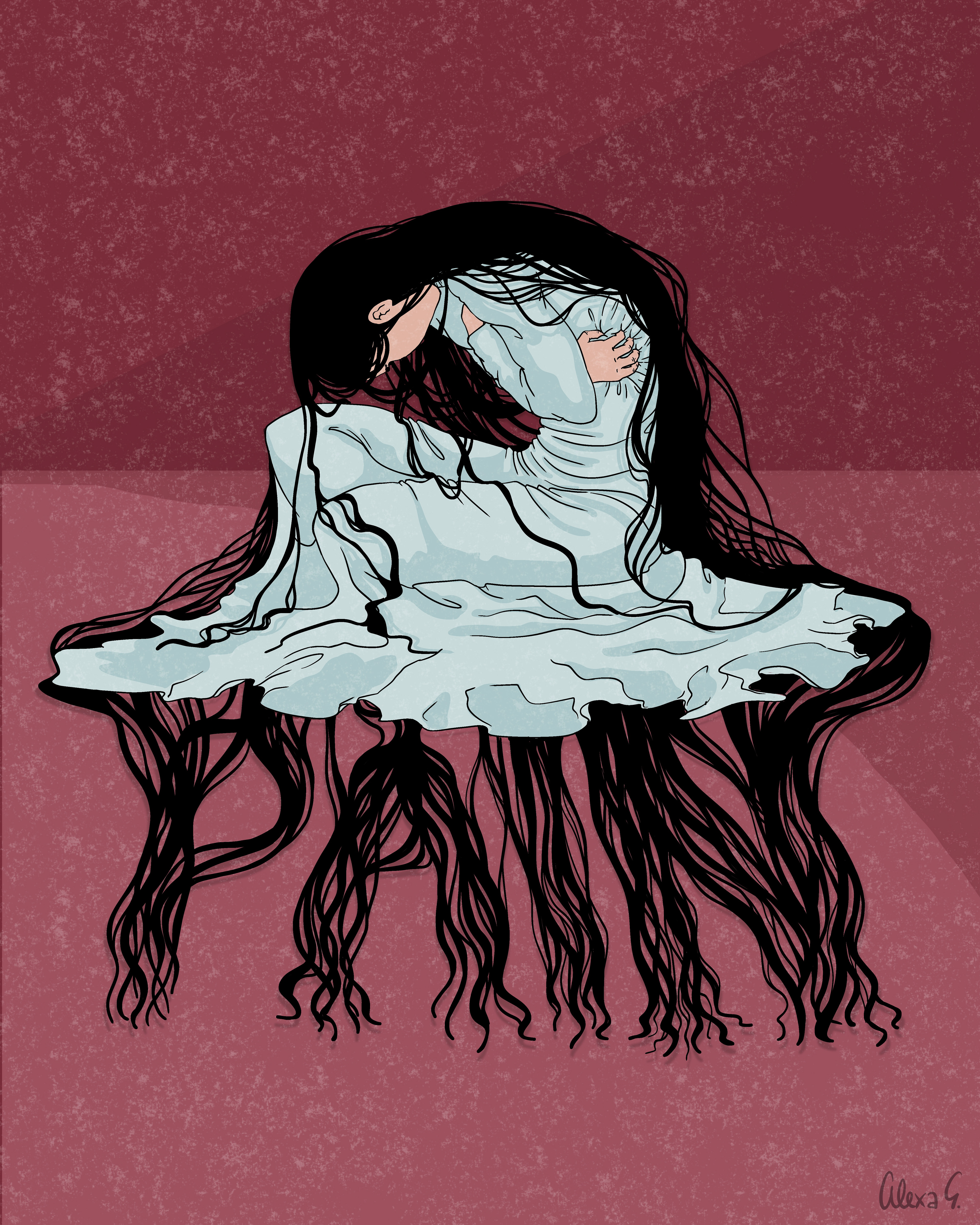 Editorial Illustration displaying internal unspoken suffering