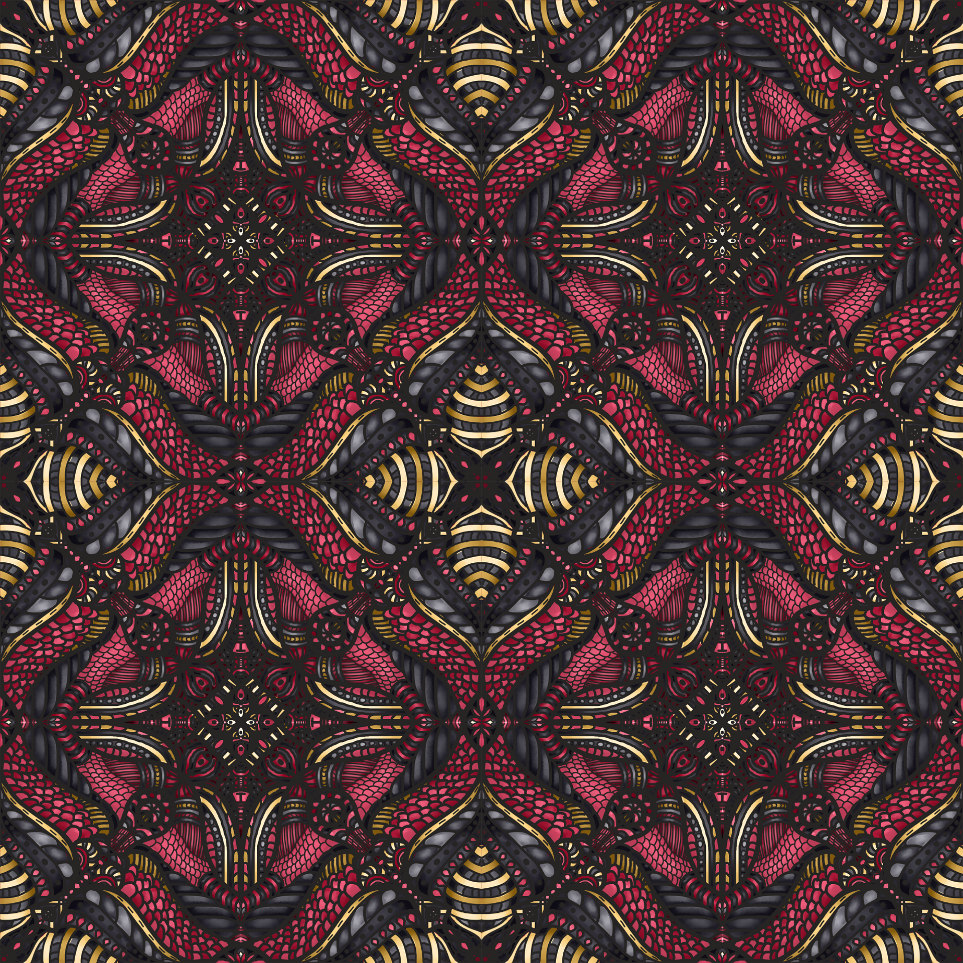 Abstract handdrawn gothic pattern in 