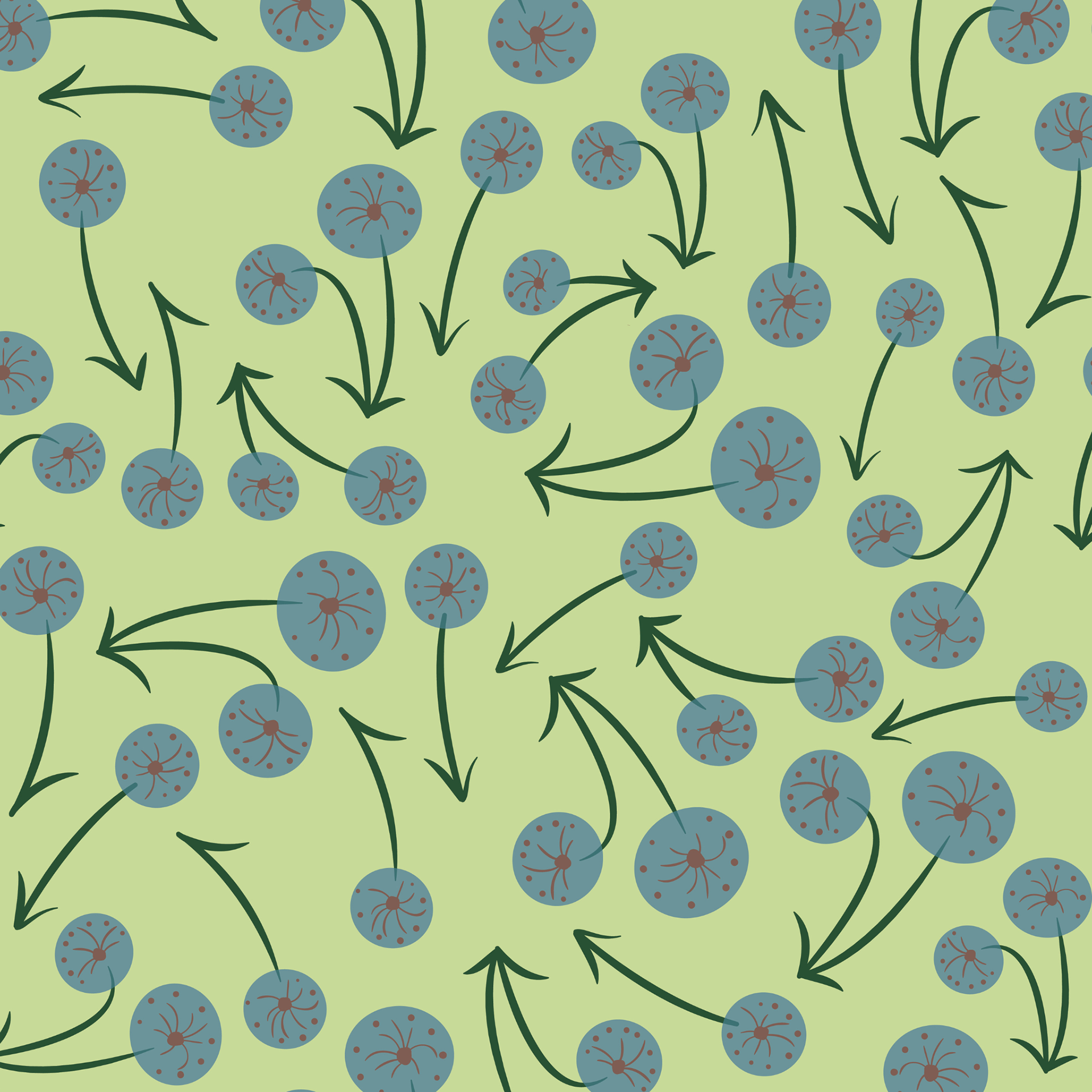 Blue poppies pattern