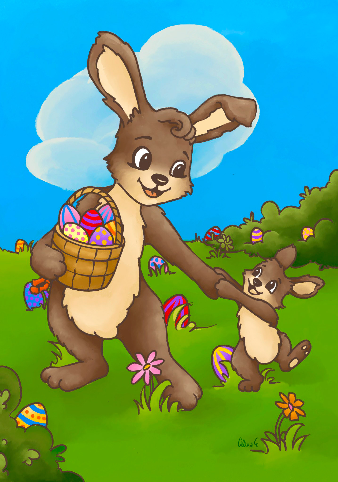 Easter version with changed colors per client request  for Kids Deco Commissioned by blackforest-artworks.com