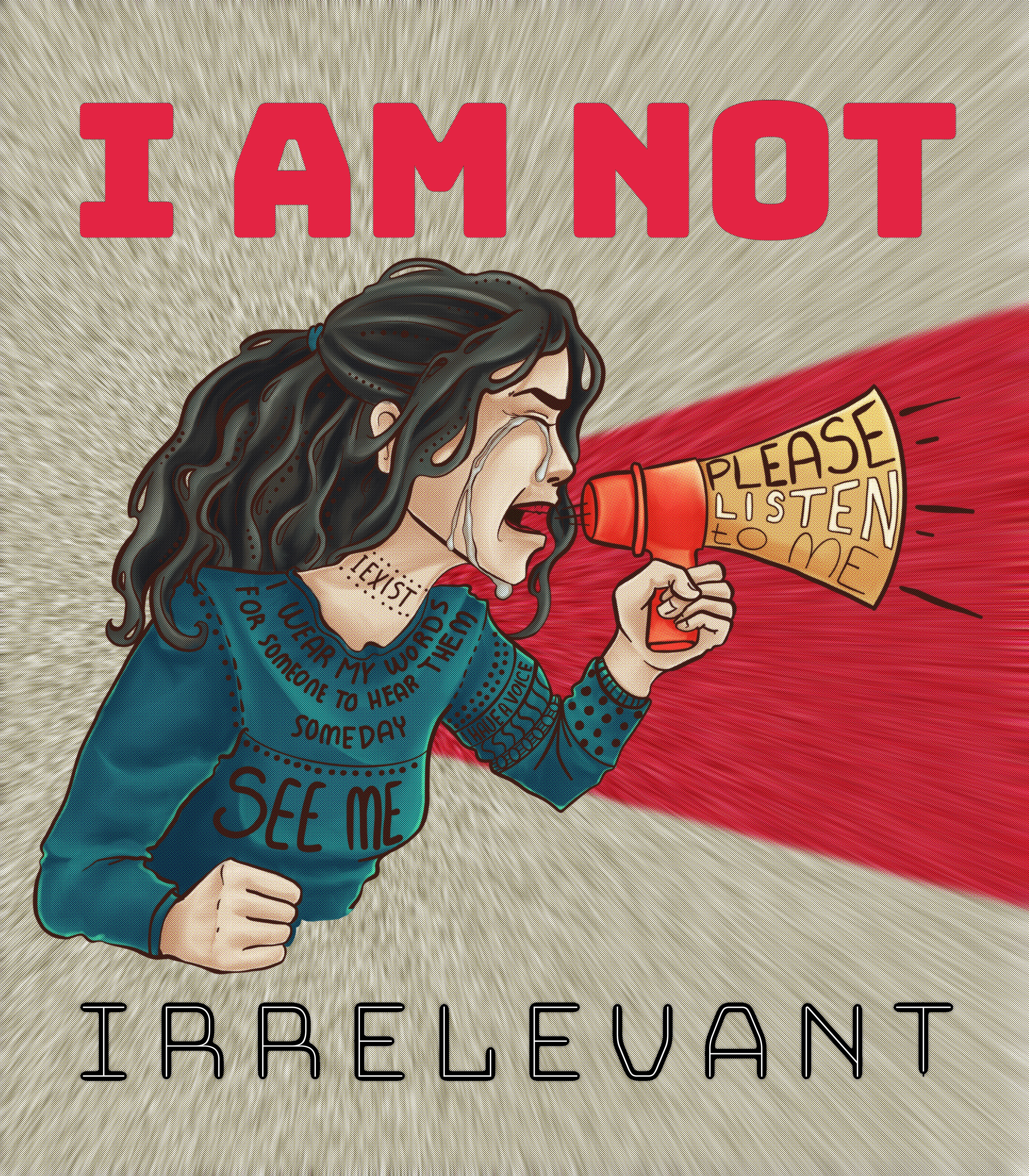 Illustration about allowing oneself to take space and making oneself heard