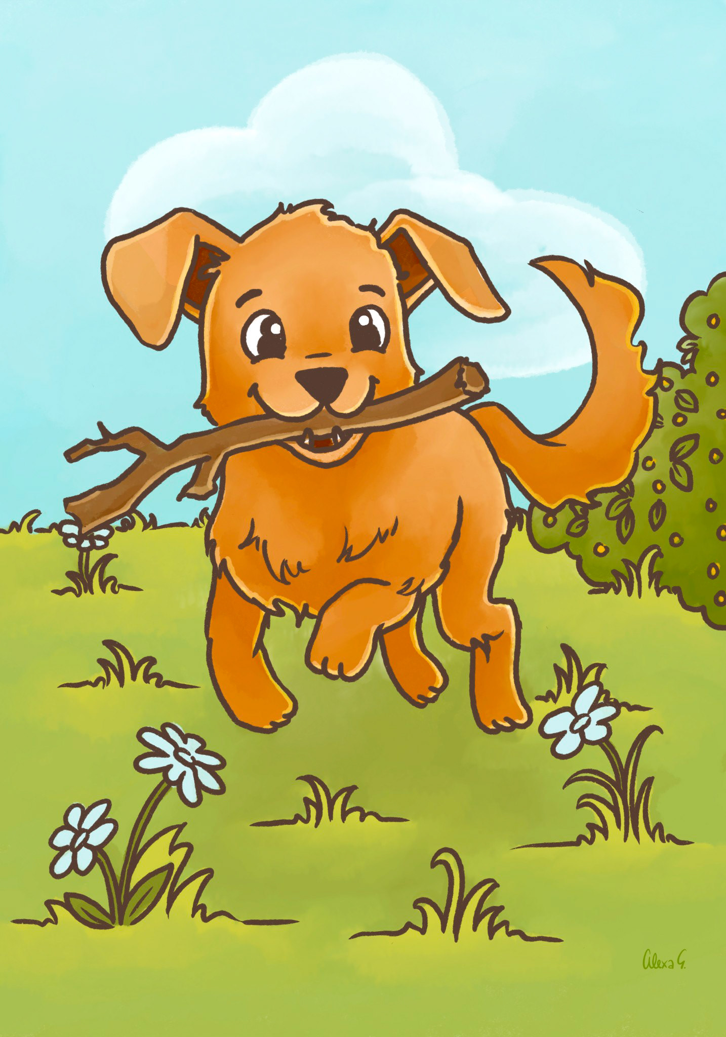 Cute Animal Illustration for Kids Deco Commissioned by blackforest-artworks.com