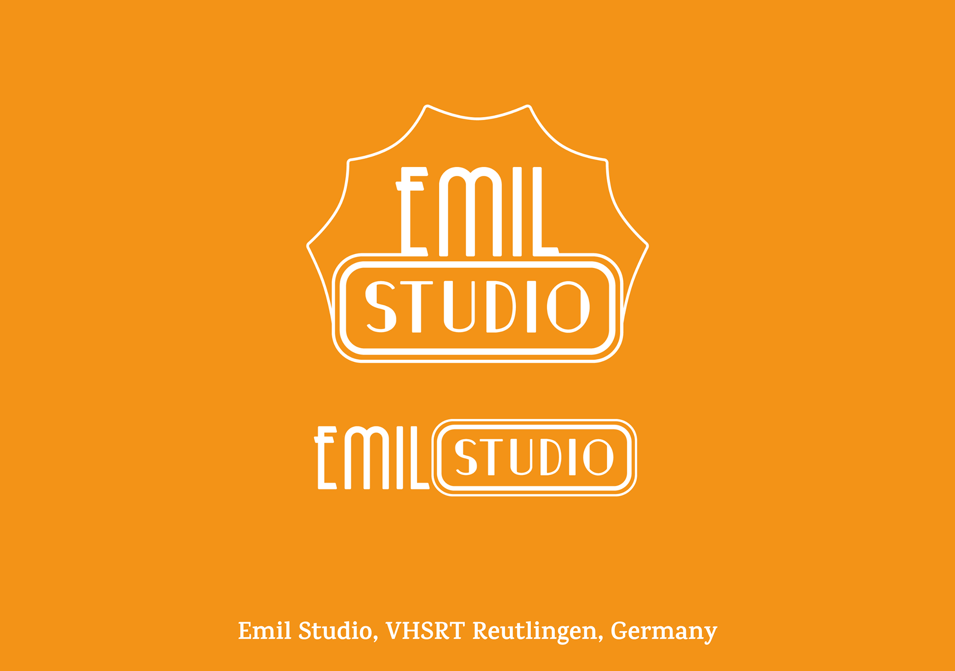 Logo-Design Emil Studio VHS Reutlingen – modernes Schriftlogo in Orange für kreatives Studio