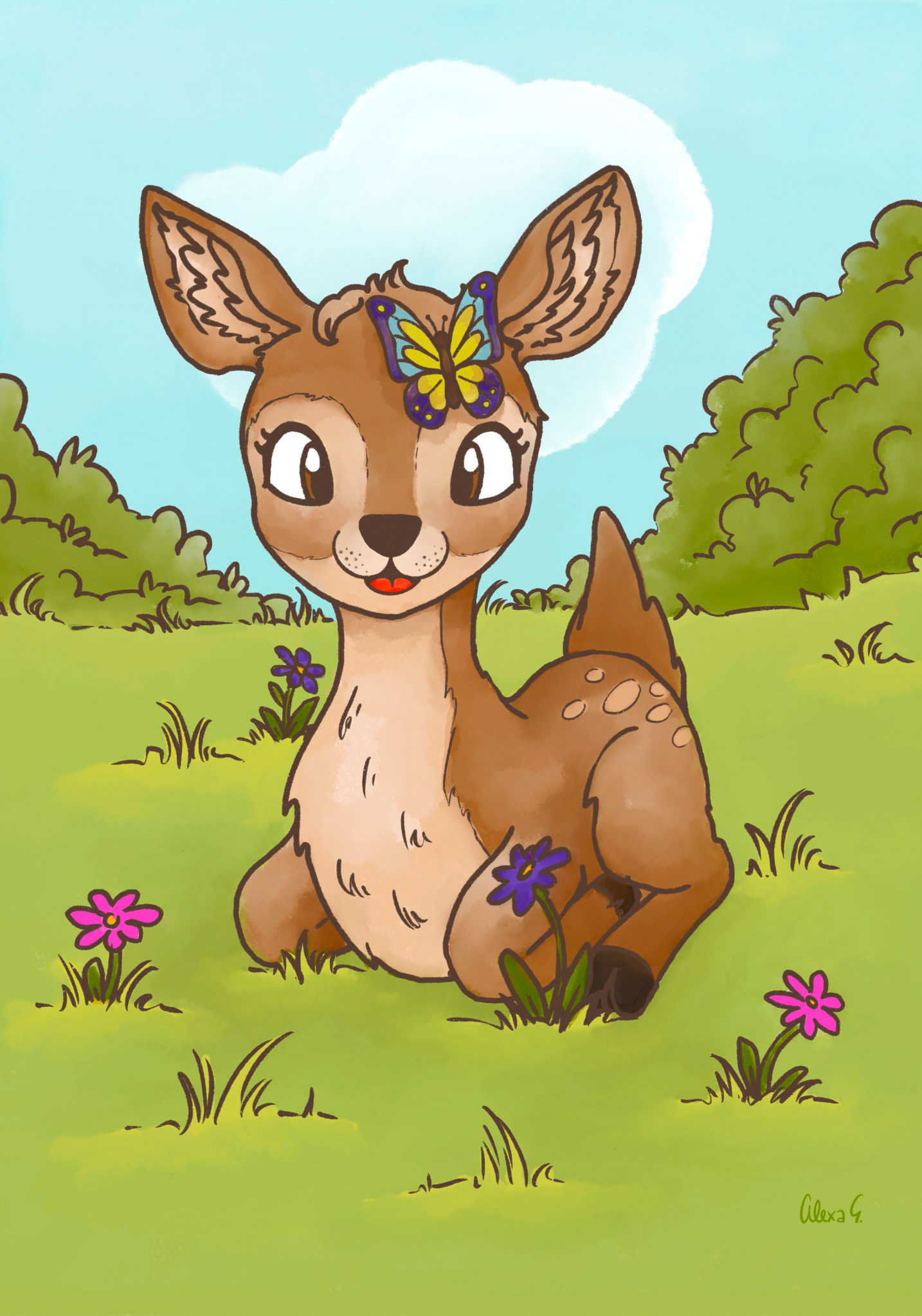 Cute Animal Illustration for Kids Deco Commissioned by blackforest-artworks.com