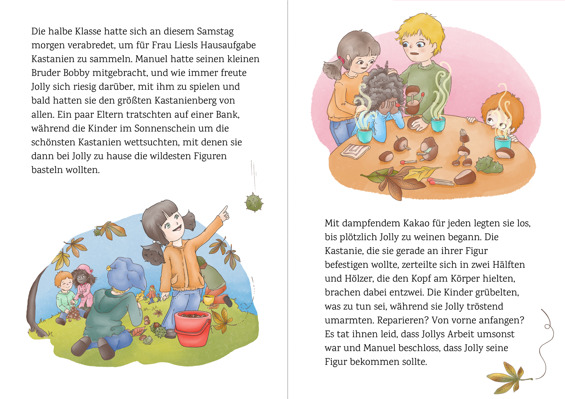Double Page markup with vignette illustrations