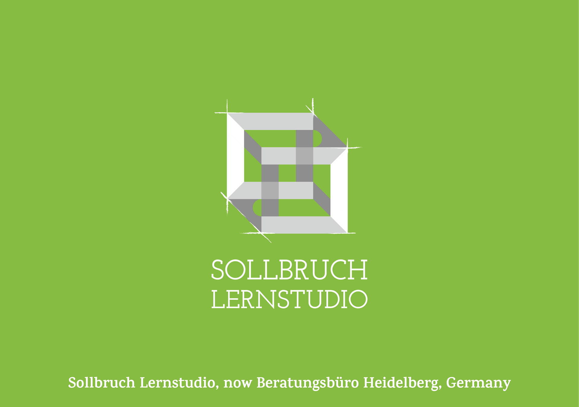 Logo-Design Sollbruch Lernstudio Heidelberg – geometrisches Würfel-Symbol für Bildung und Beratung