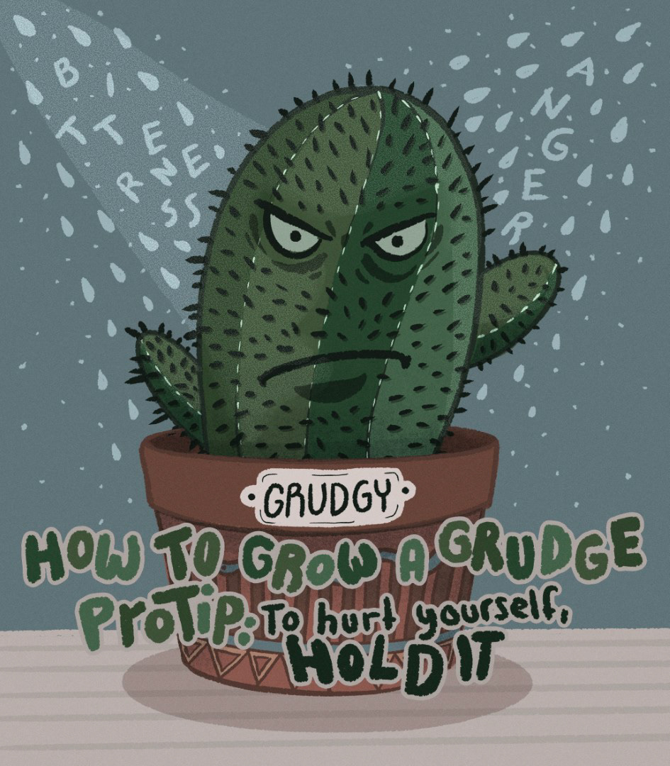 Illustration about grudges