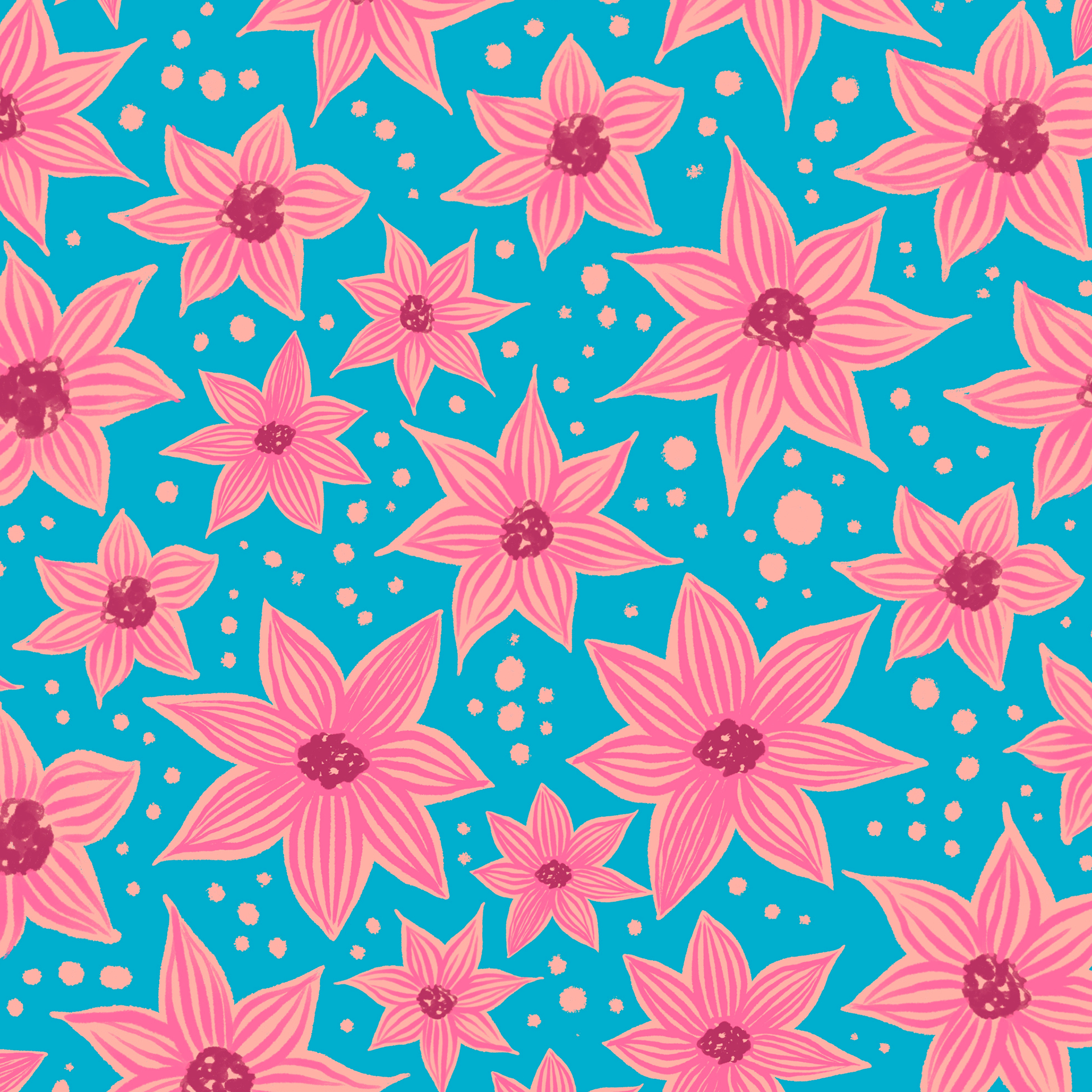 Pink Flowers in bubblegum colors