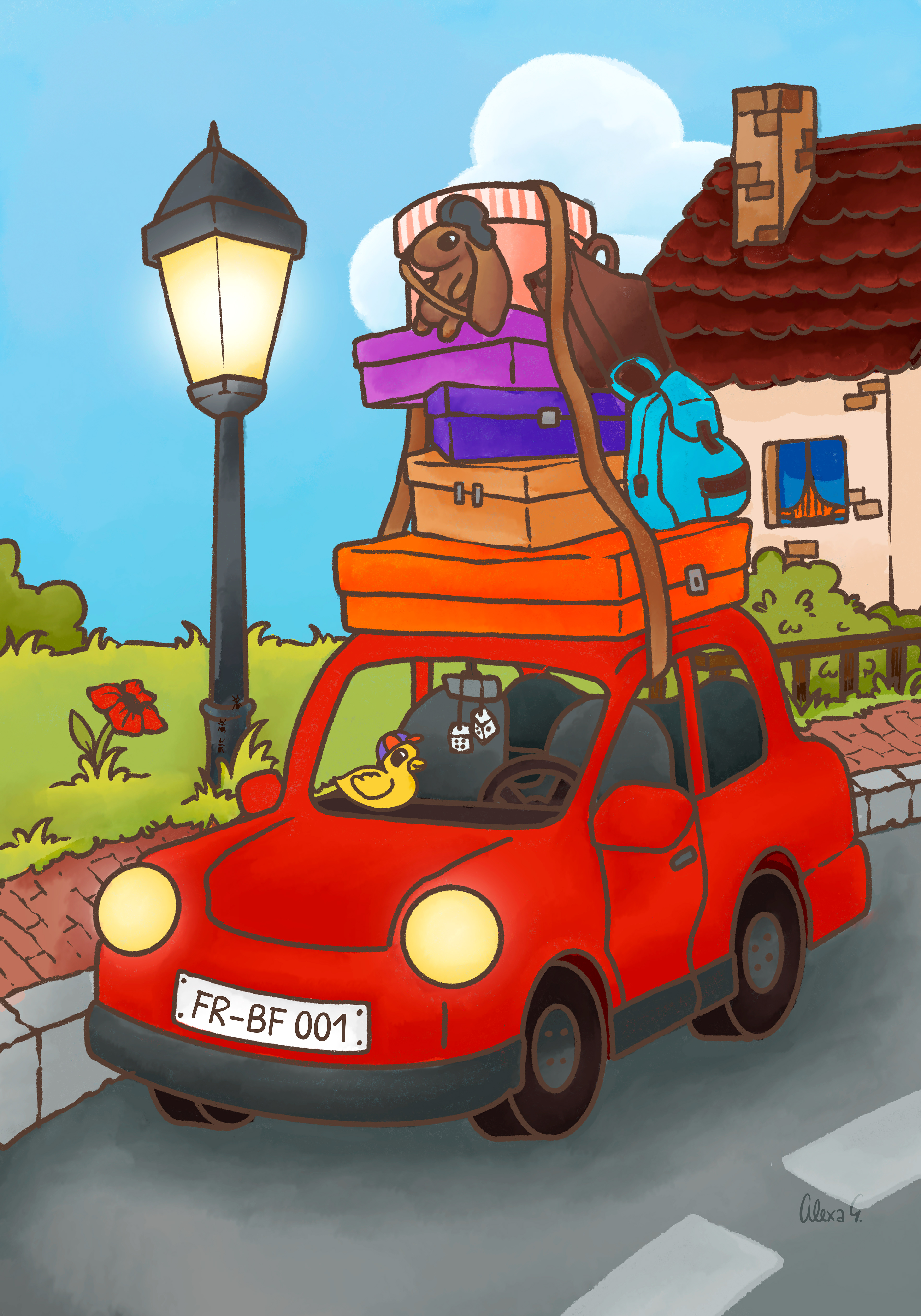 Car  Illustration for Kids Deco Commissioned by blackforest-artworks.com