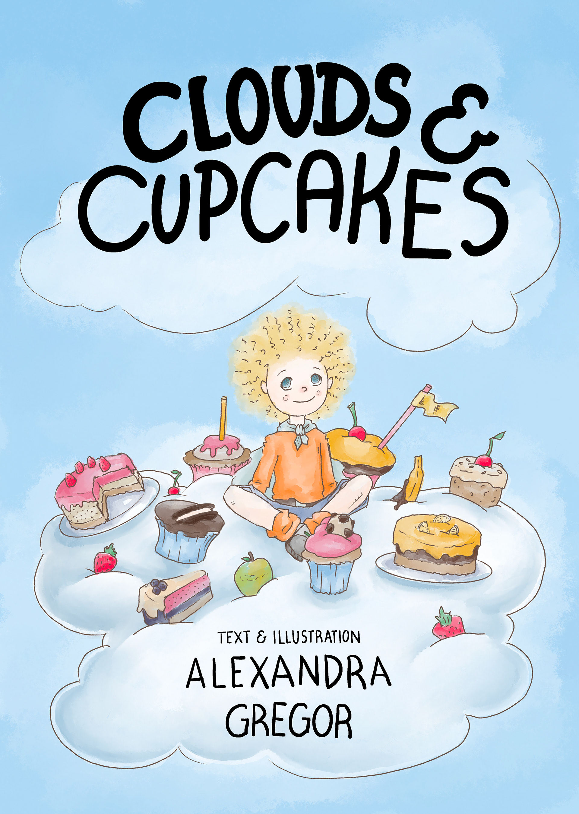 Book Cover Illustration for fictional Book Clouds & Cupcakes