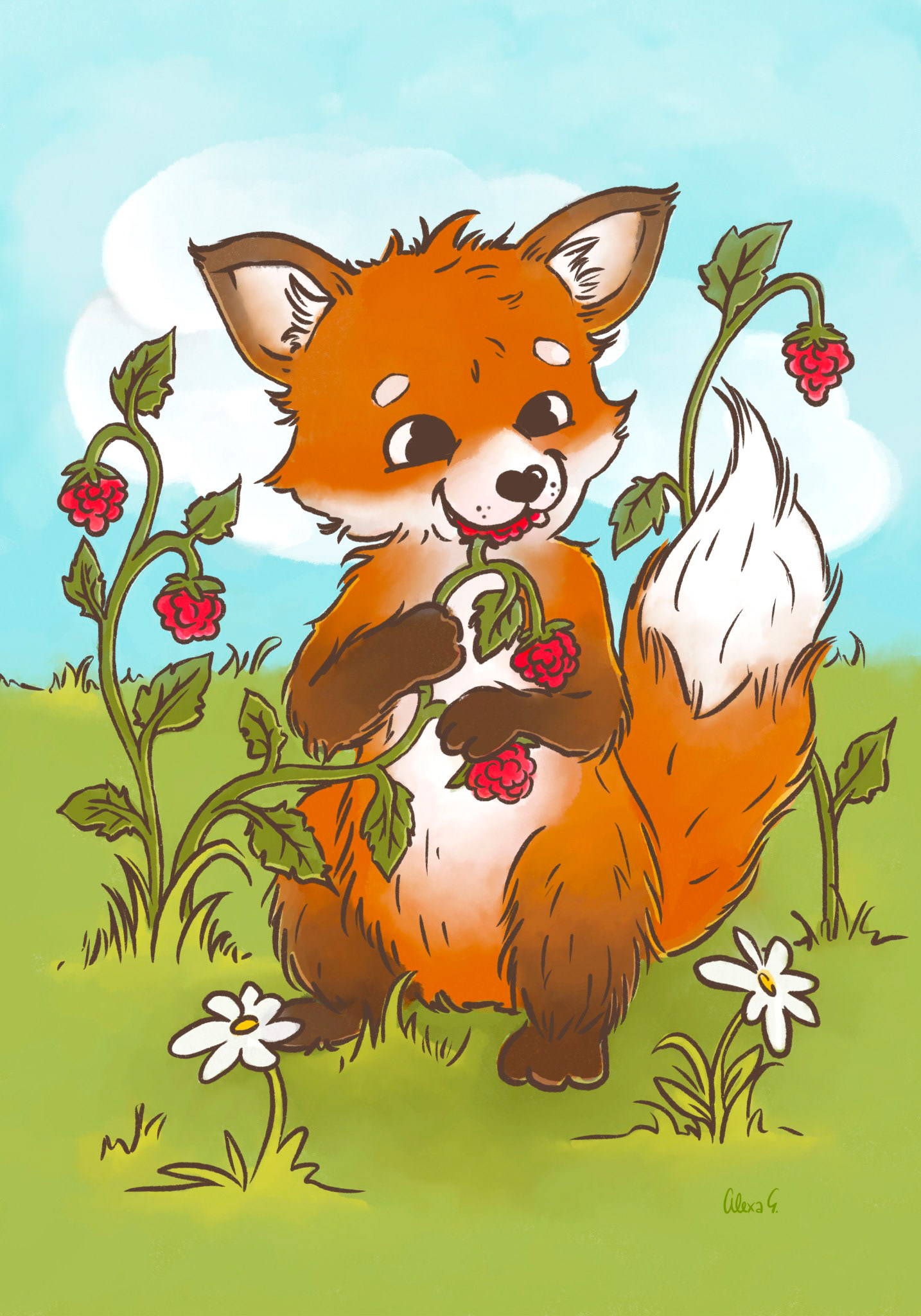Cute Animal Illustration for Kids Deco Commissioned by blackforest-artworks.com