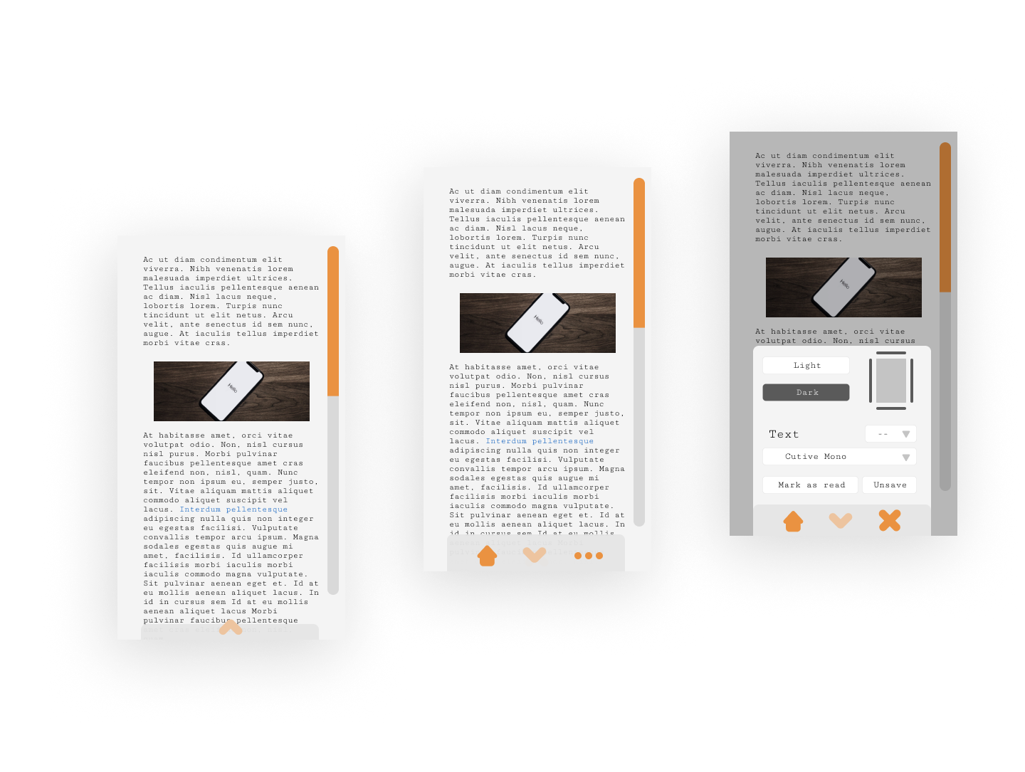 Article menu interaction in 3 steps