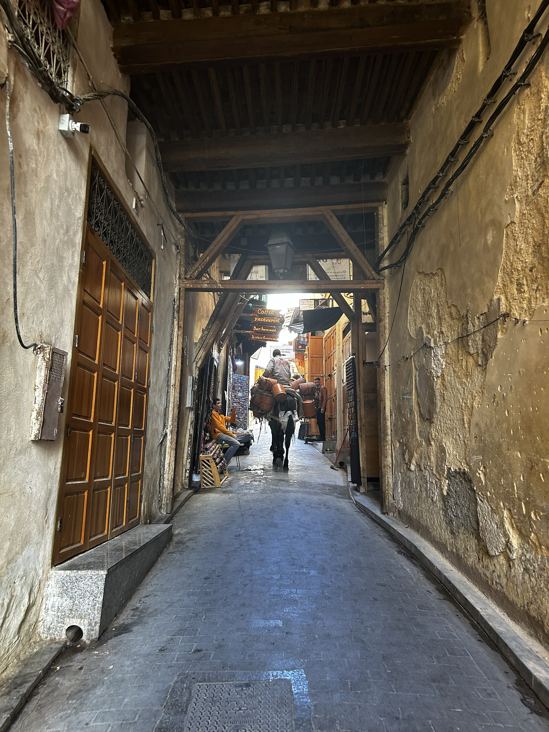 "zeet zeet" is the cry of traders carrying wares on mules through the narrow streets