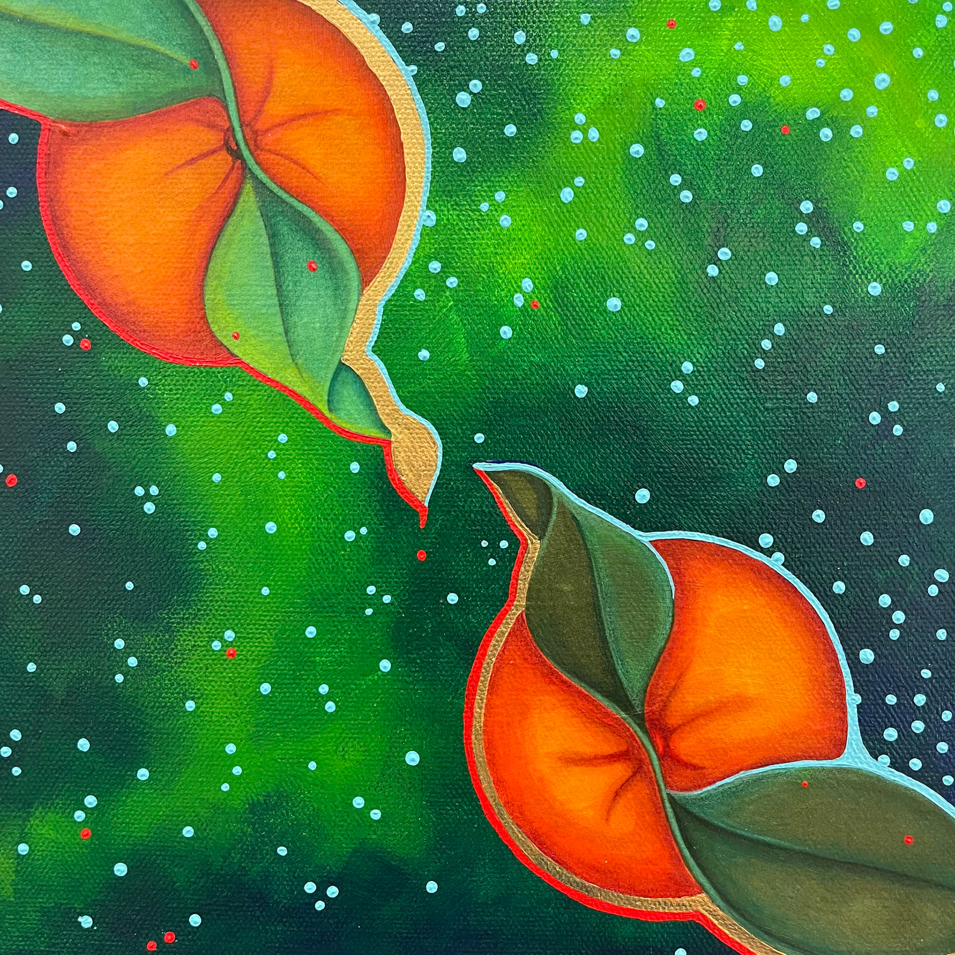 Strange Fruit (2024) - Mixed Media On Canvas, 10x10", 250.00