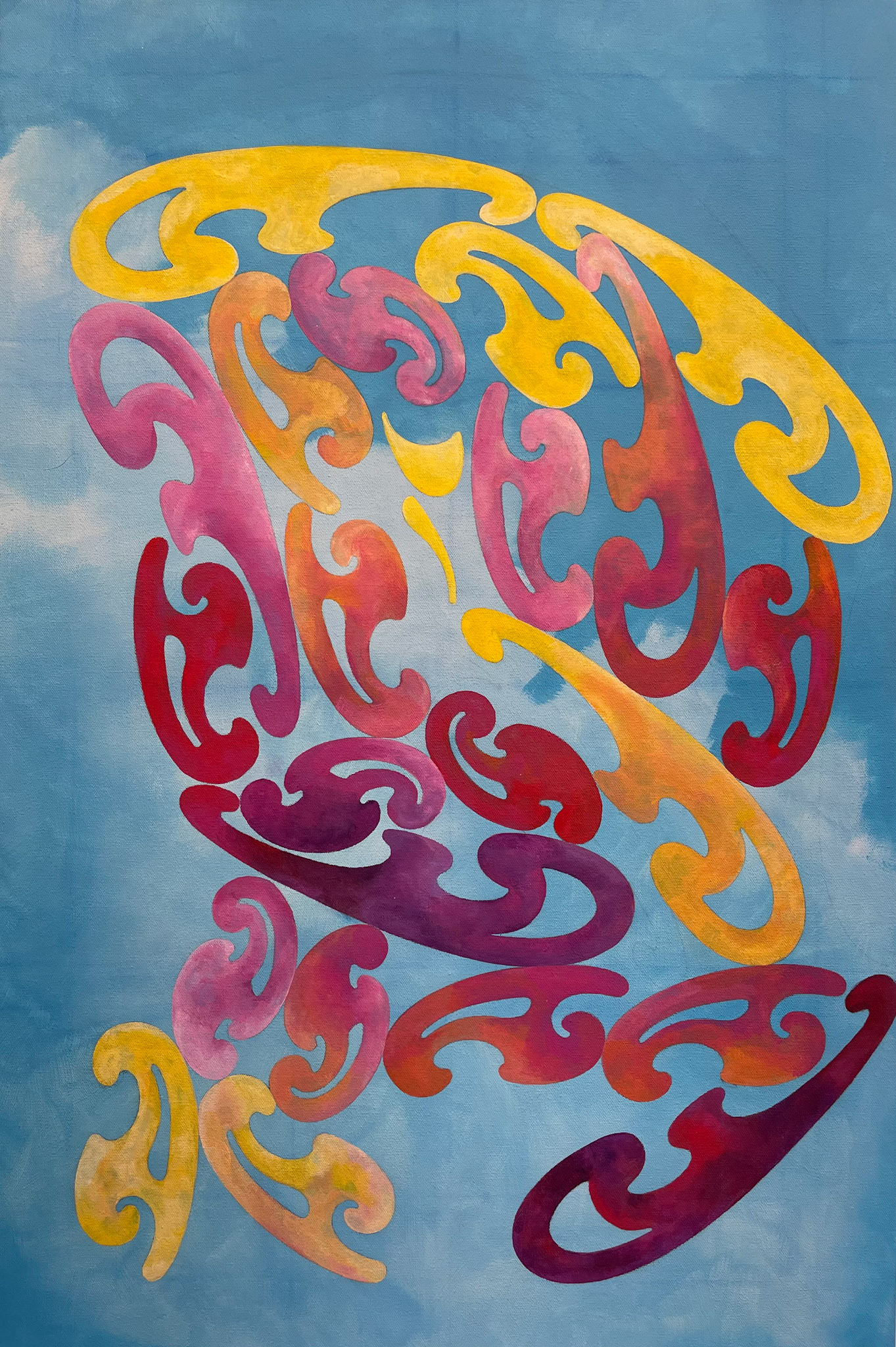 Metamorphosis (2024) - Acrylic Diptych On Canvas, (2) 24x36", 1950.00 