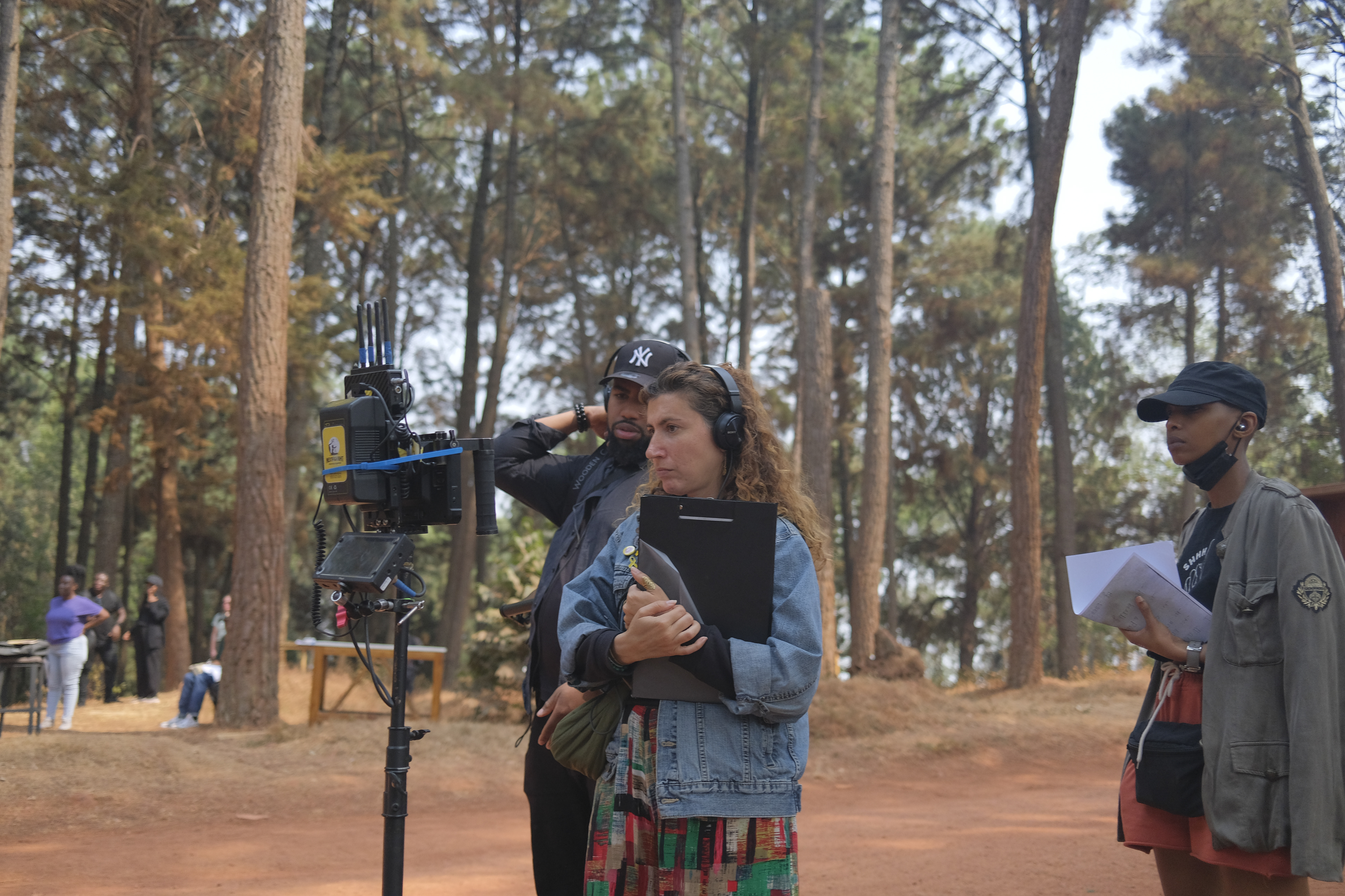 On set in Rwanda with director Paul Akinrinlola