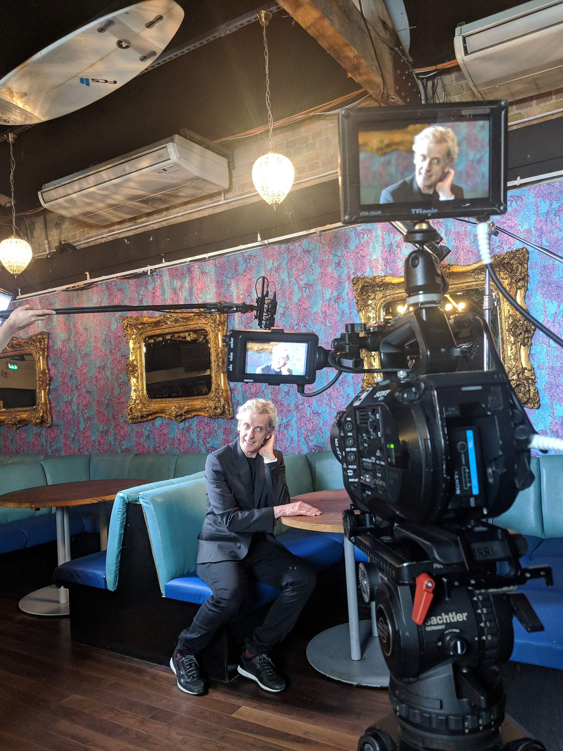 On set with Peter Capaldi