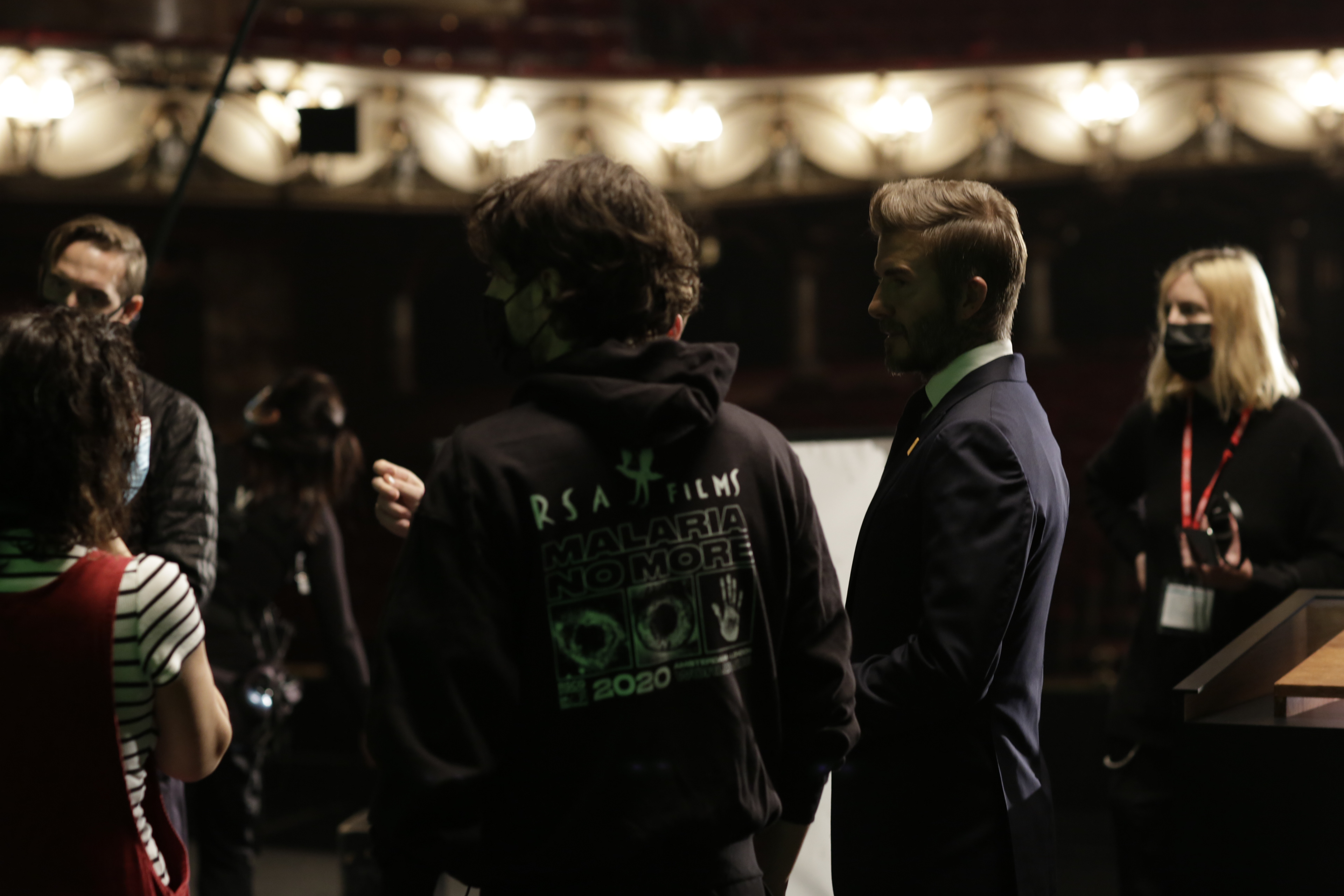 On set with Beckham and former Ridley Scott Films director John Filipe