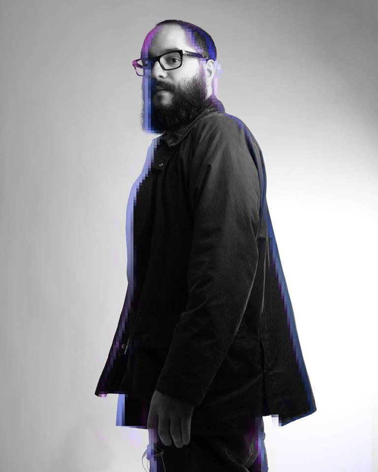 Black and white portrait of the professional photographer Samuel Alexander Acevedo