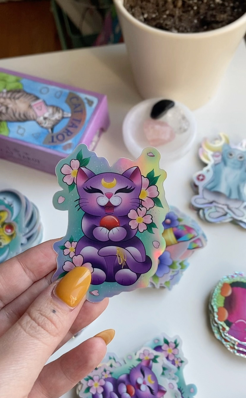Luna Cat Holographic Sticker, 2020