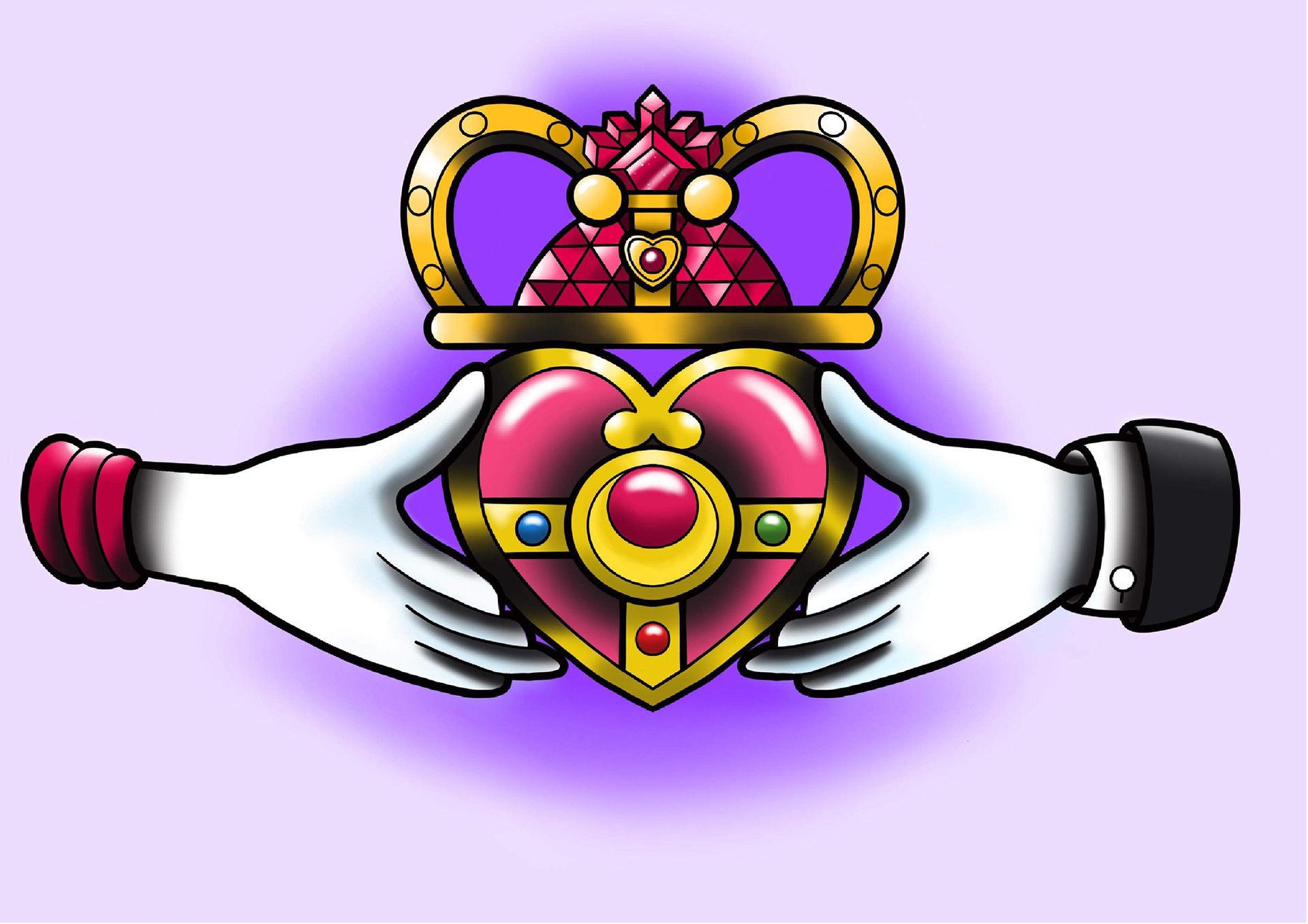Sailor Moon Claddagh, Procreate on iPad 2019
