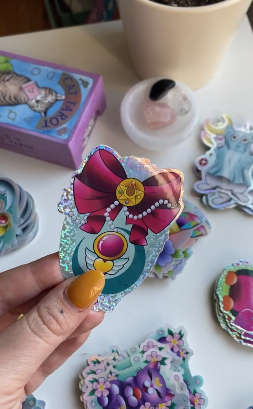 Sailor Moon Bow Glitter Sticker, 2020