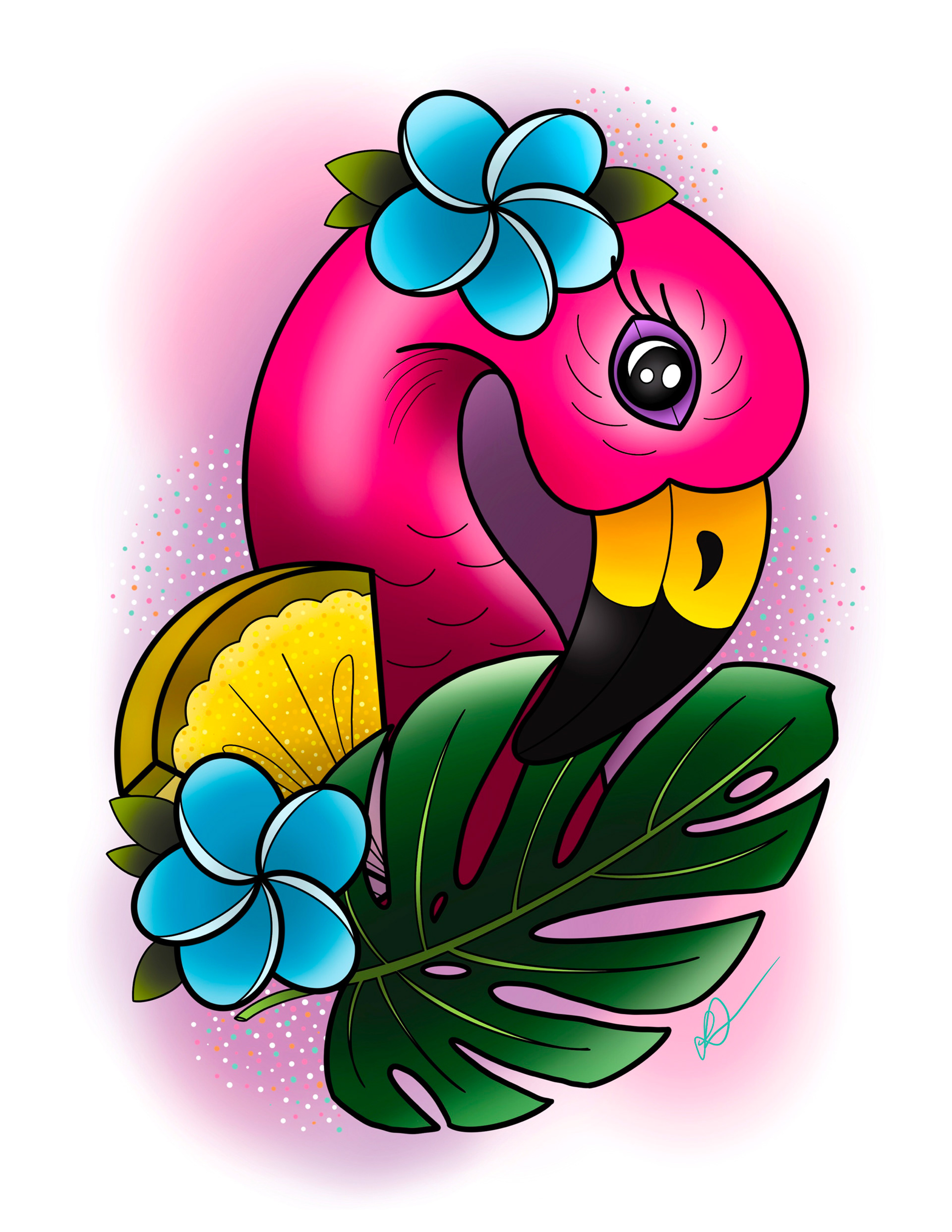 Flamingo, Procreate on iPad 2020