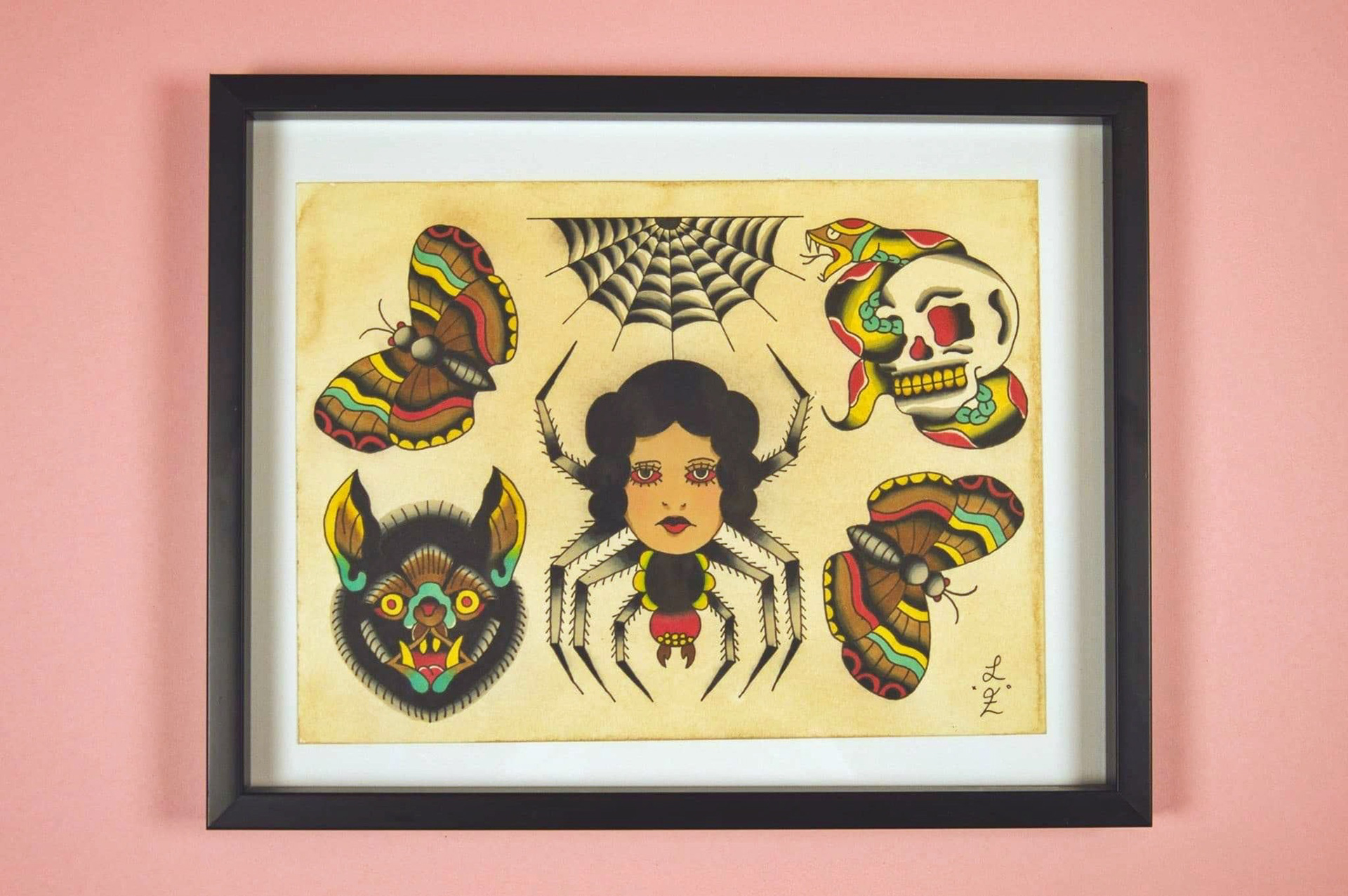 Copic markers, water colour and coffee stain and ink on mixed media paper, 2017