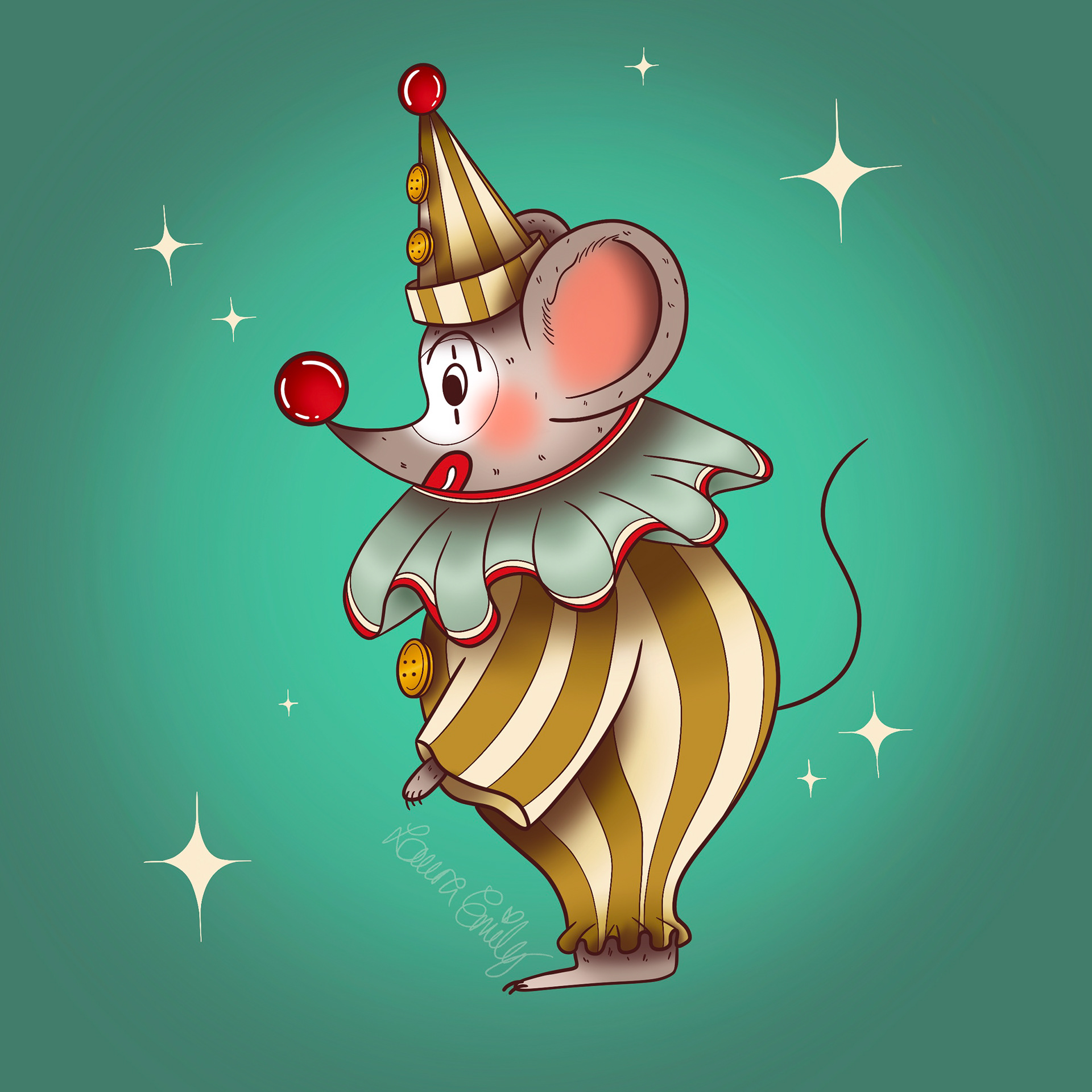Circus Mouse, Procreate on iPad 2023