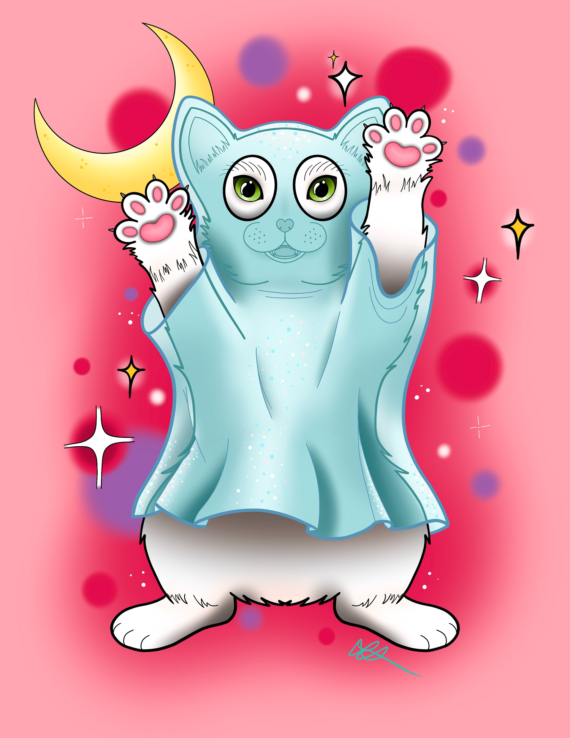 Ghost Kitty, Procreate on iPad 2020