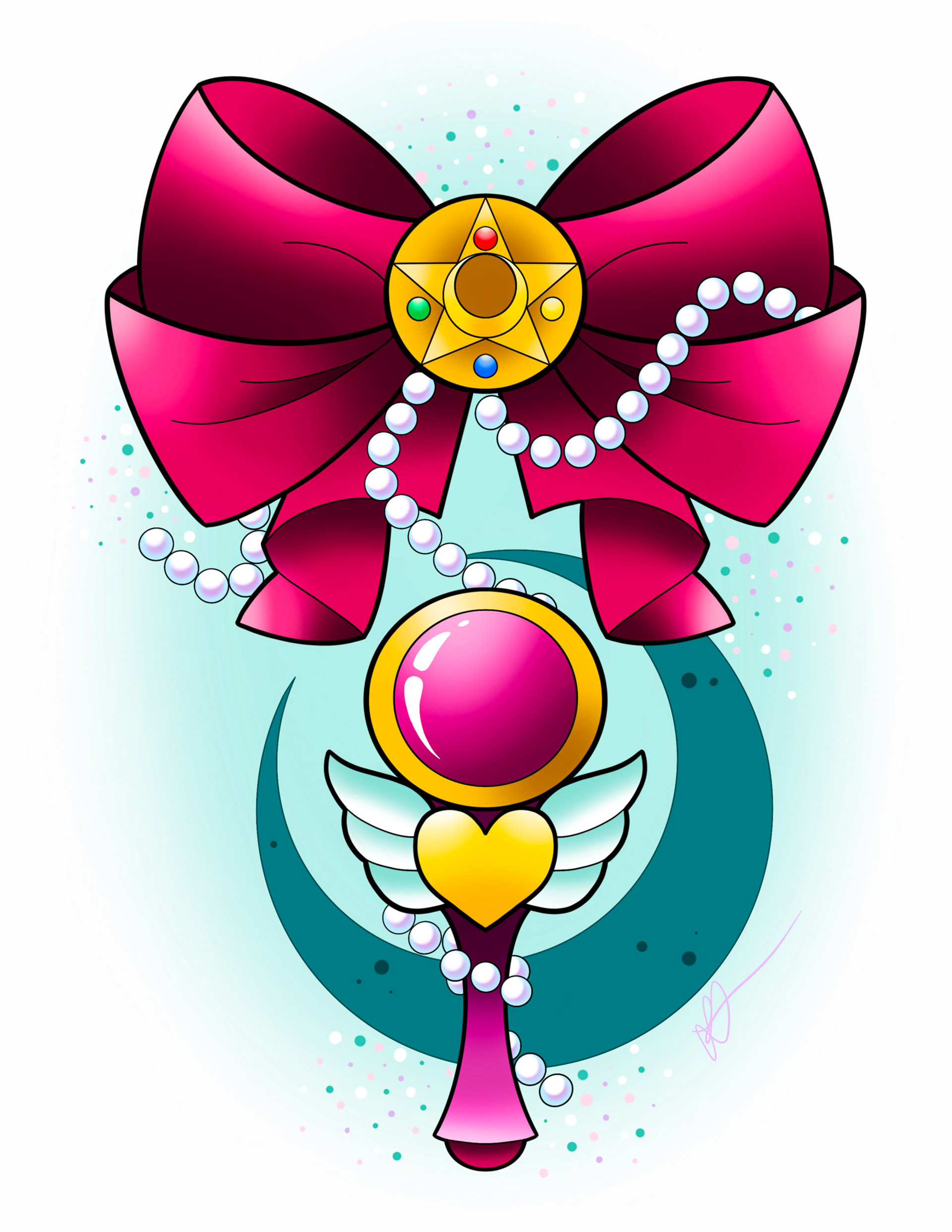 Sailor Moon Bow, Procreate on iPad 2020