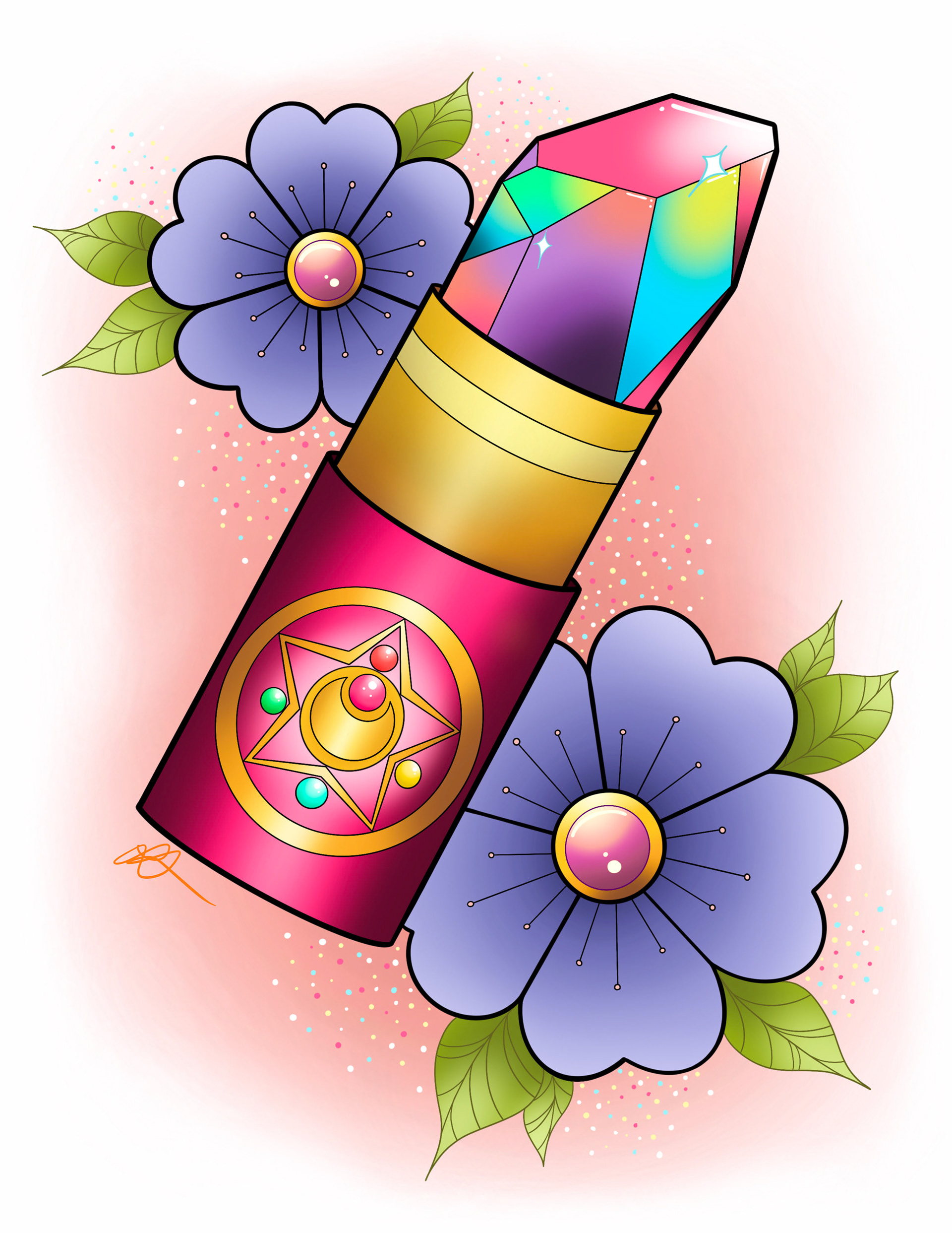 Crystal Lipstick, Procreate on iPad 2020