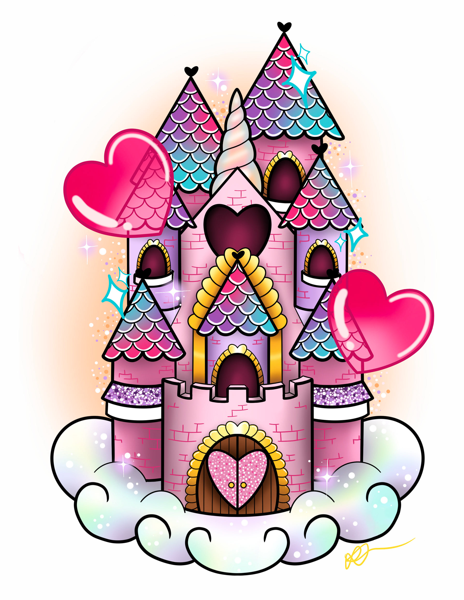Kawaii Castle, Procreate on iPad 2021