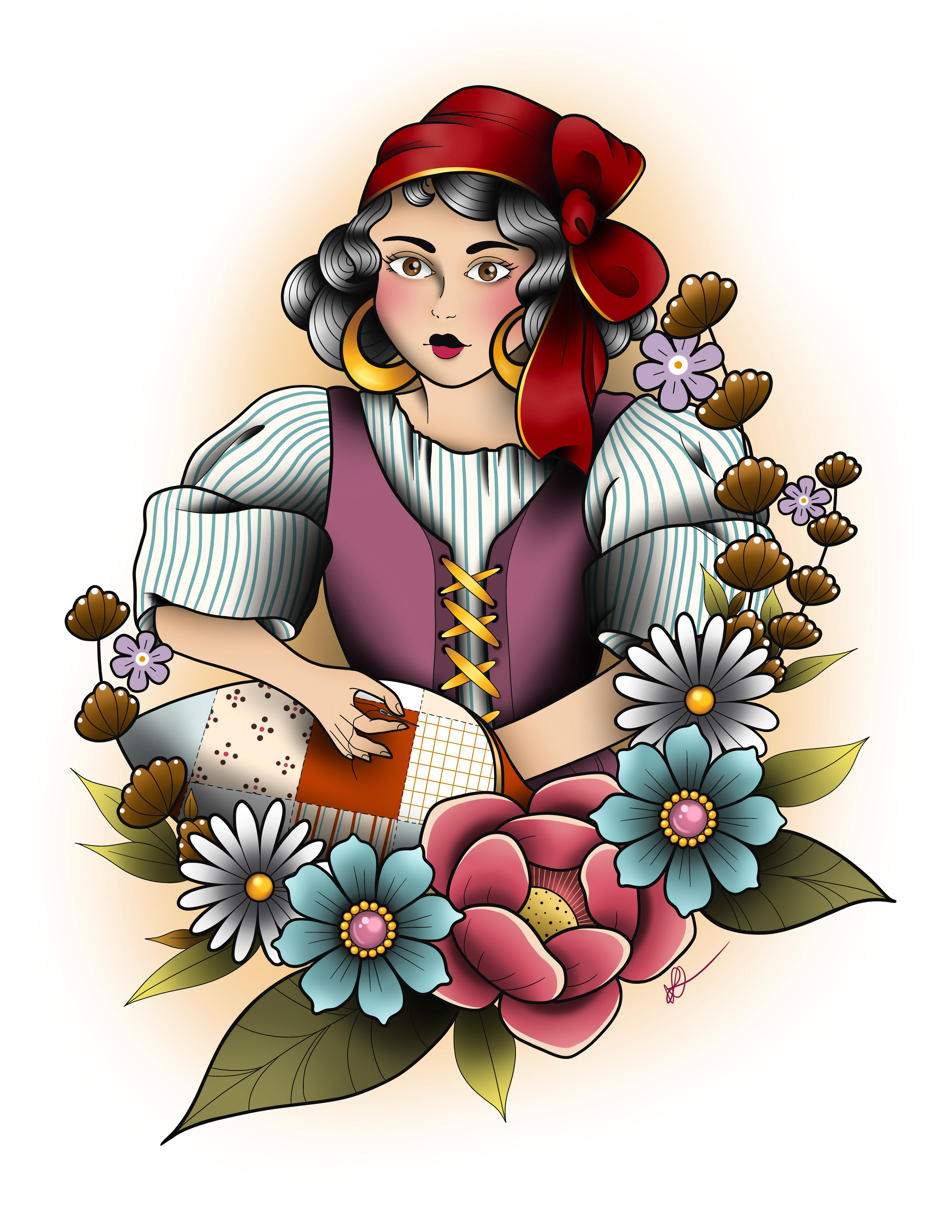 Quilting Gypsy, Procreate on iPad 2021