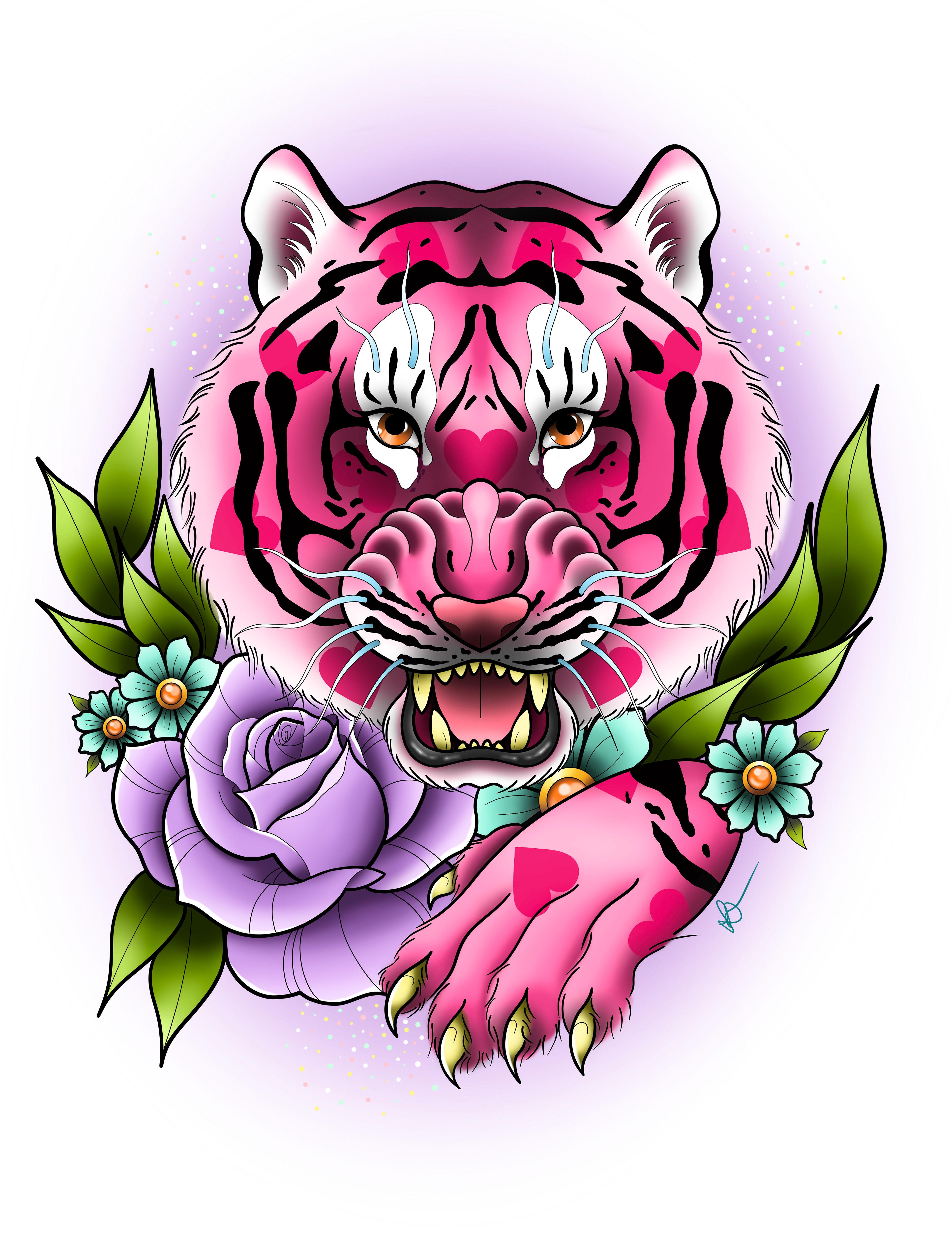 Heart Tiger, Procreate on iPad 2022