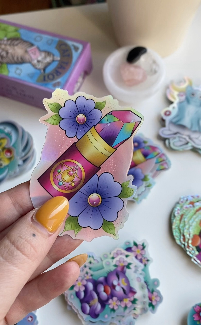 Crystal Lipstick Holographic Sticker, 2020