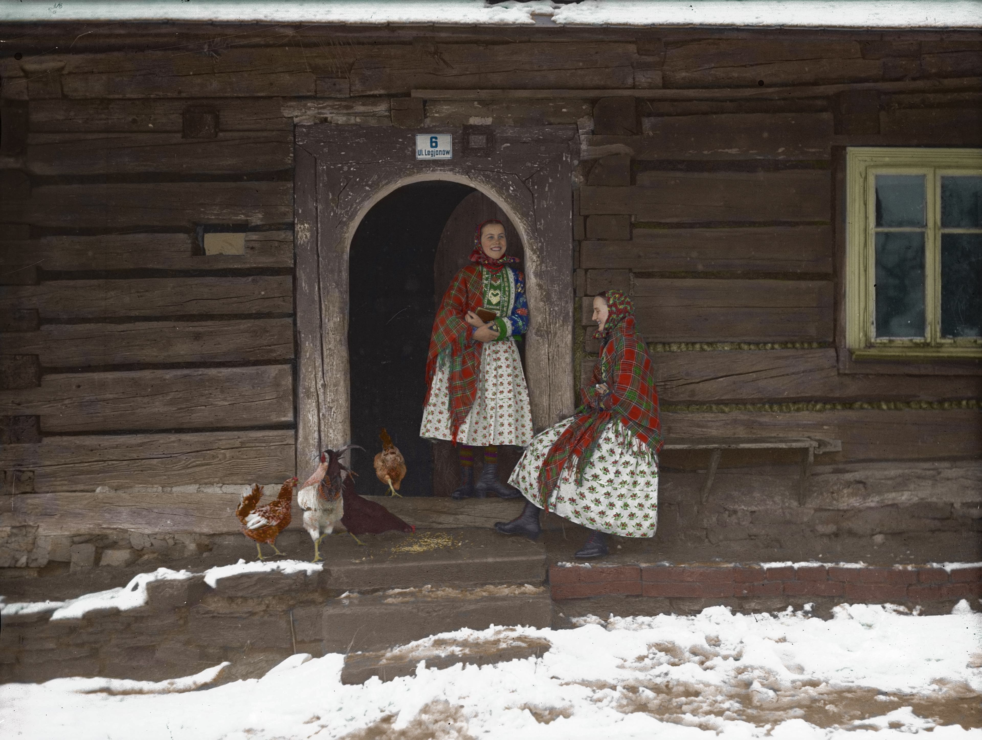 Kobiety z Wilamowic w strojach regionalnych 1935 rok.