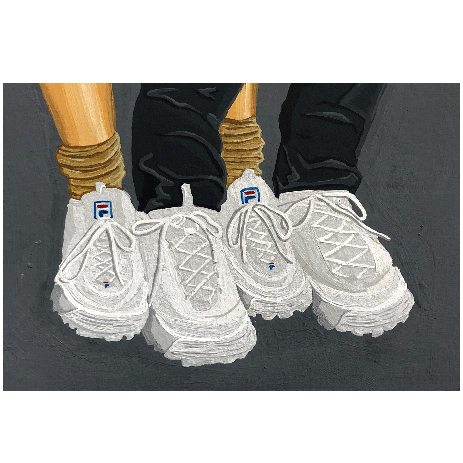 "shoes", 3"x2" micro painting, 2022