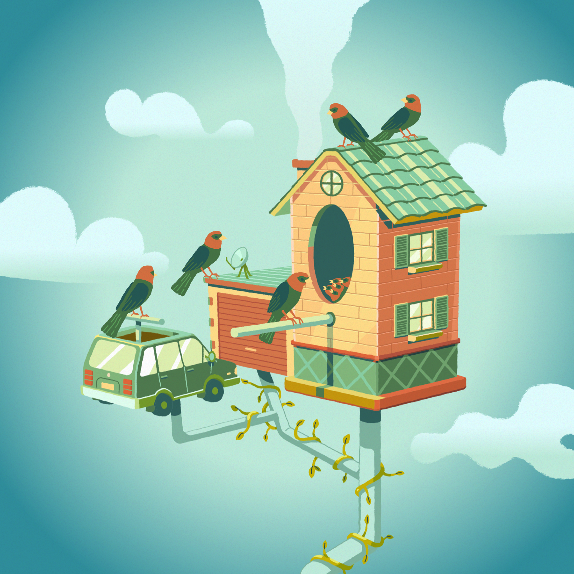 Bird House (Illustrator, After Effects)
