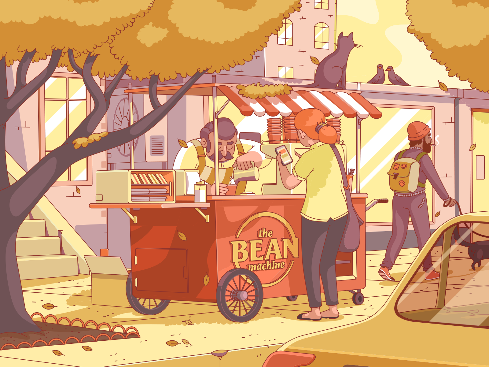 Coffee Cart (Procreate, Illustrator)