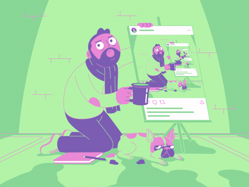 Begging for Likes (Illustrator, After Effects)