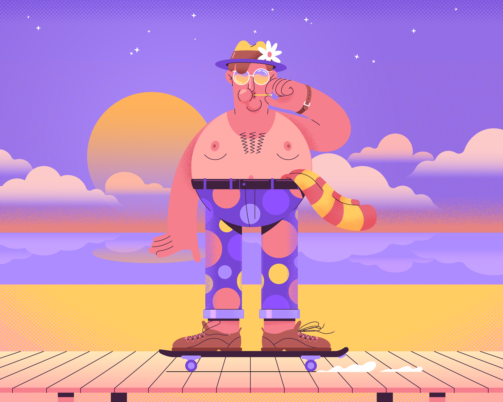 Summer Skater (Procreate, Illustrator)