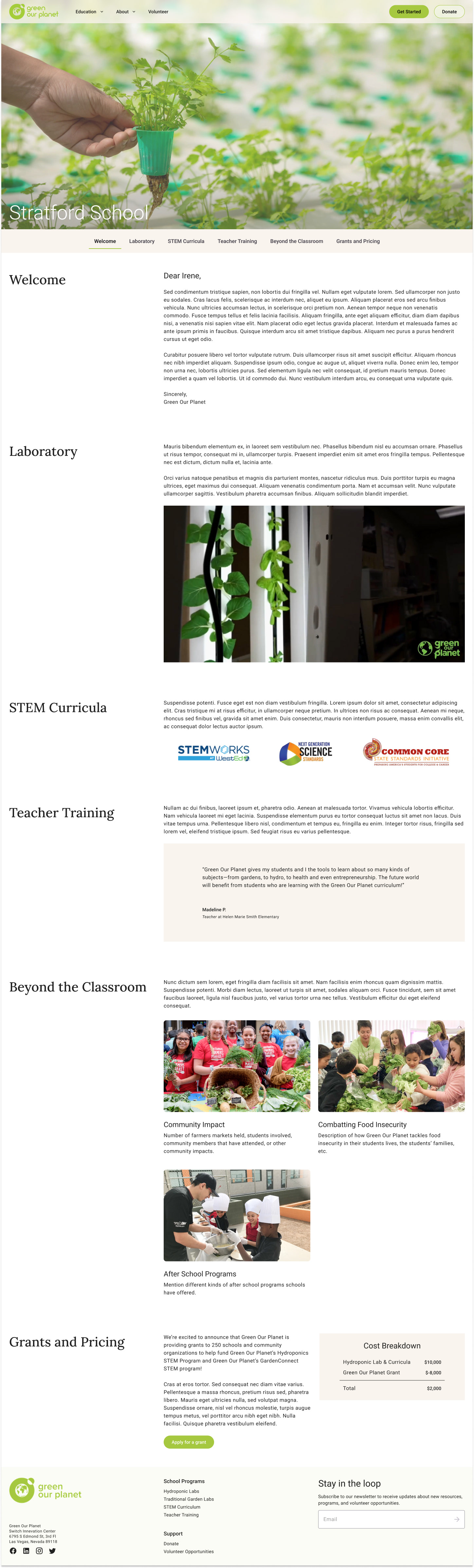 Custom school template