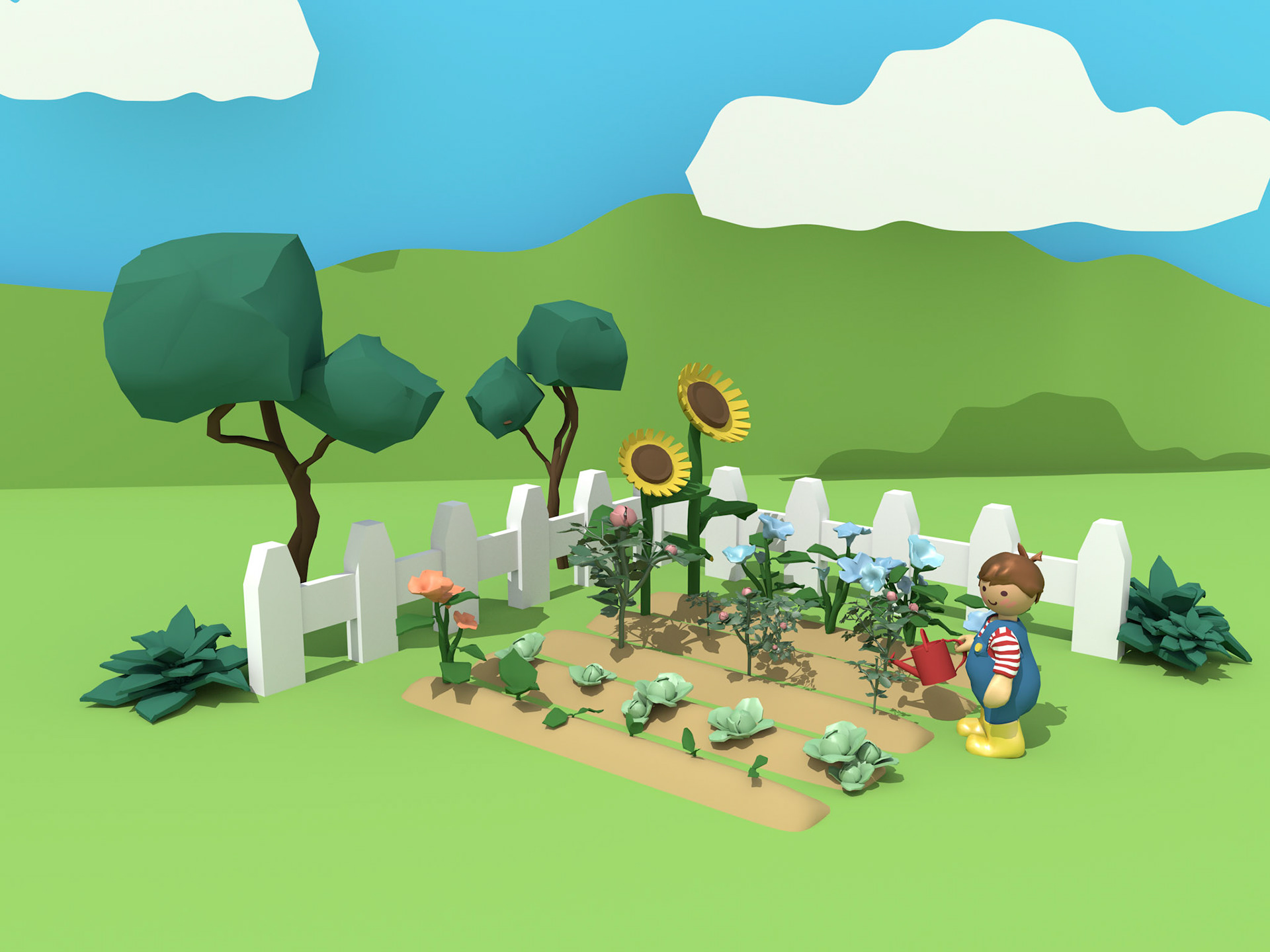 Low Poly Garden