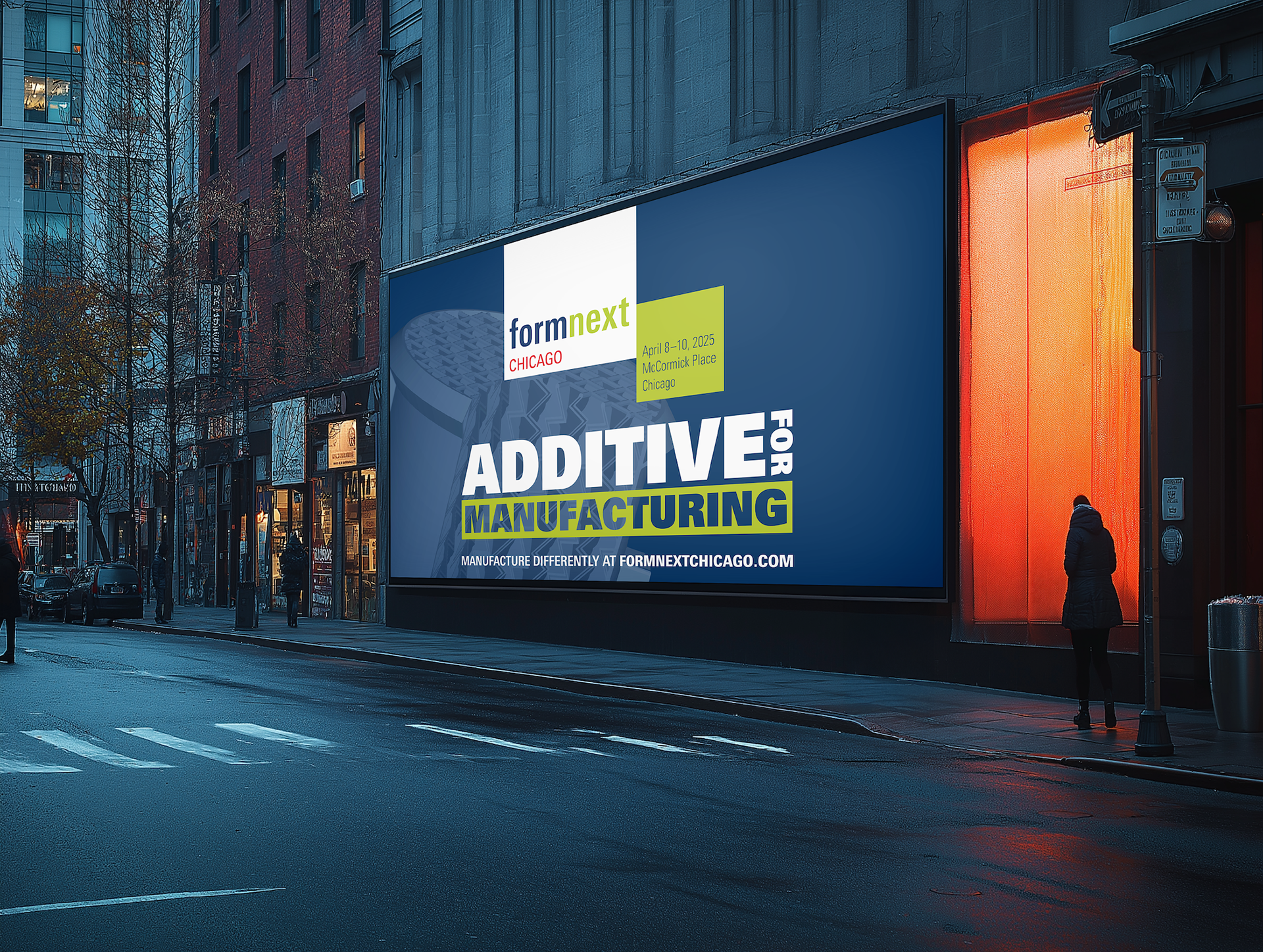 Billboard displayed during competing manufacturing event.